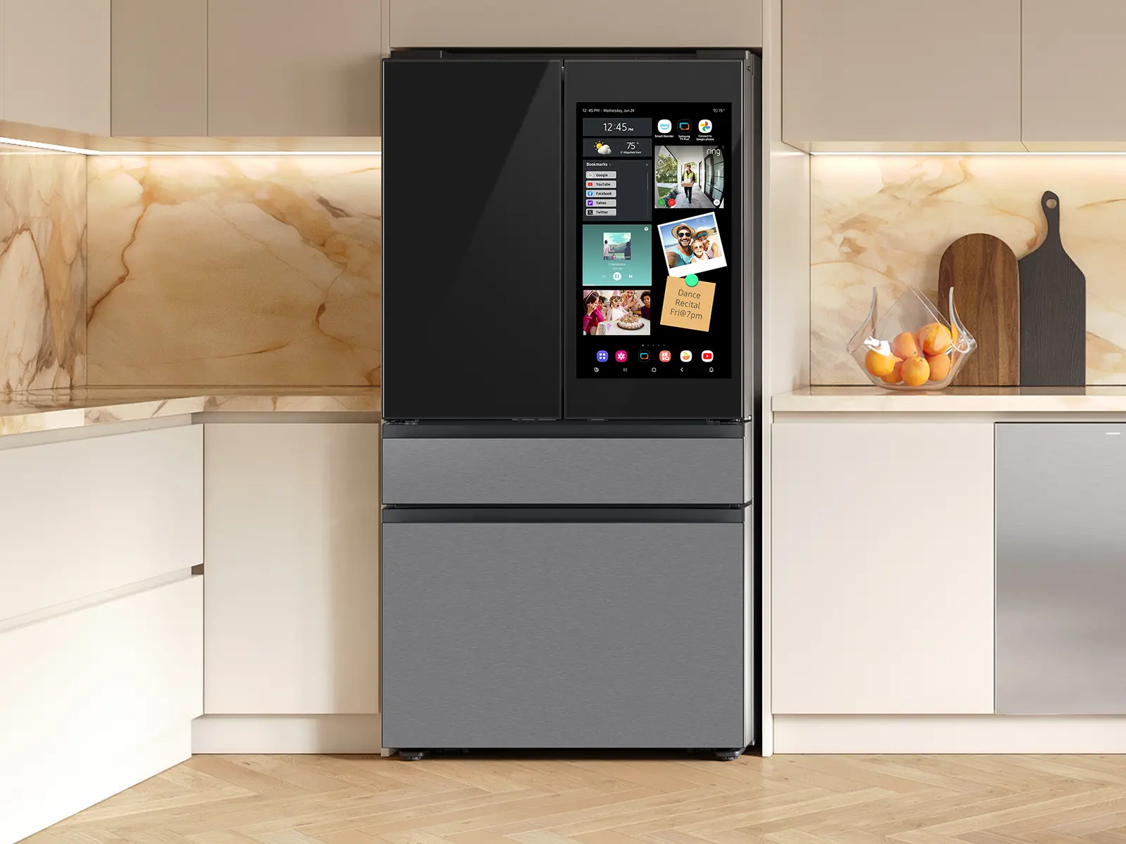 Samsung Bespoke AI 29 Cu Ft French Door Refrigerator – Charcoal Glass and Stainless Steel with AI Family Hub™+-4
