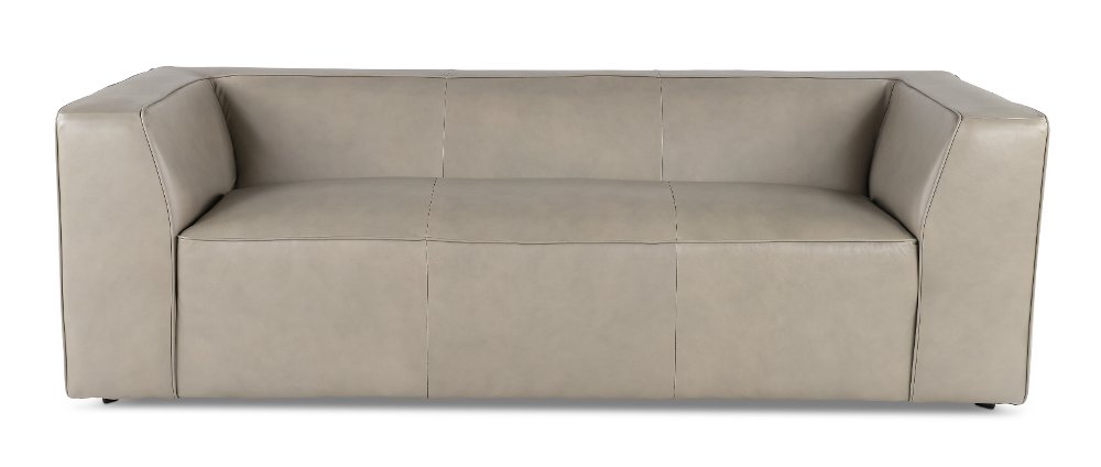 Slate Gray Leather Sofa