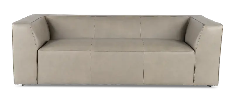 Slate Gray Leather Sofa