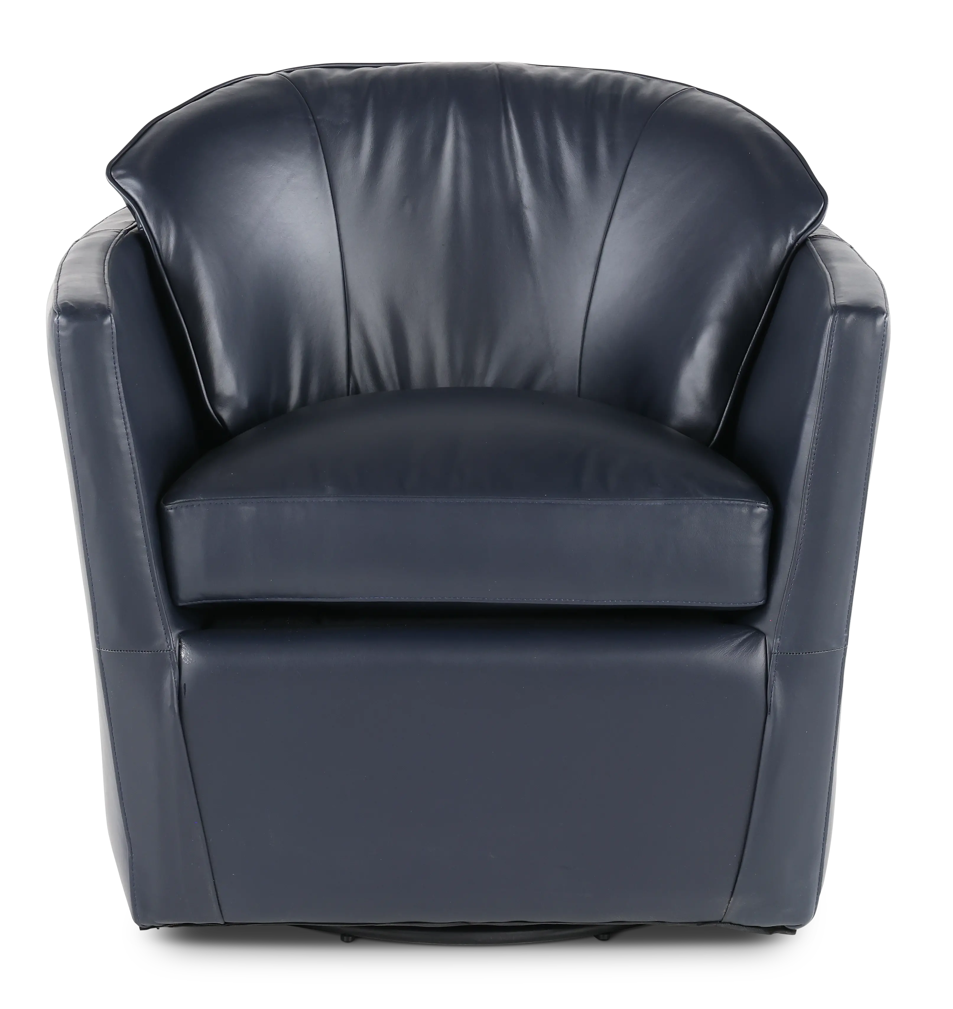 Slate Navy Blue Leather Swivel Accent Chair-3