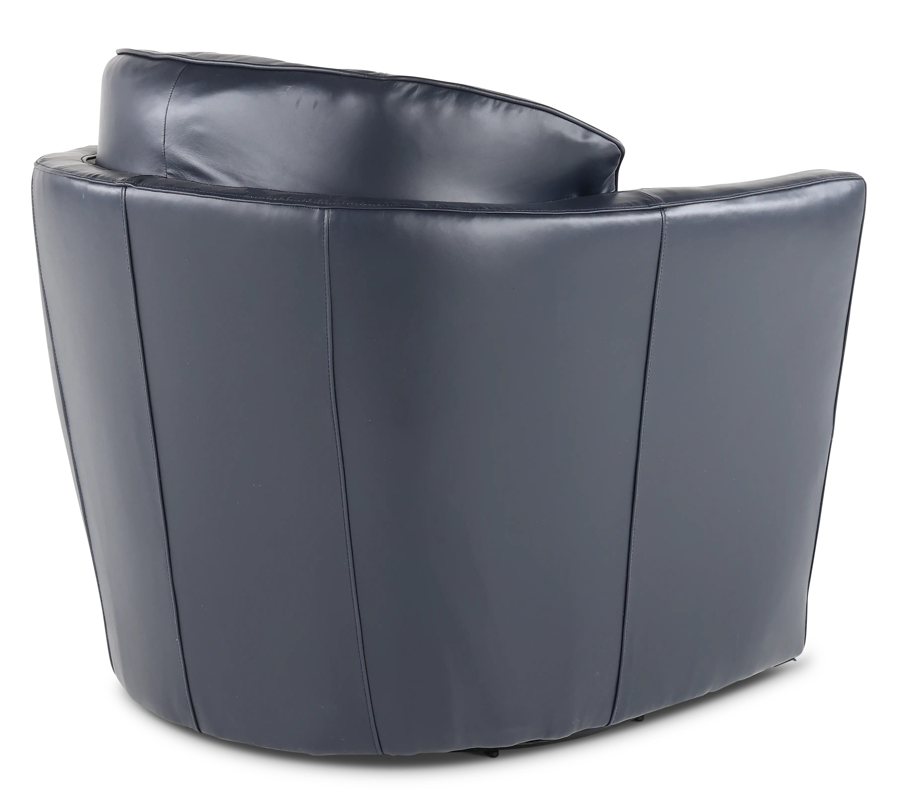 Slate Navy Blue Leather Swivel Accent Chair-5