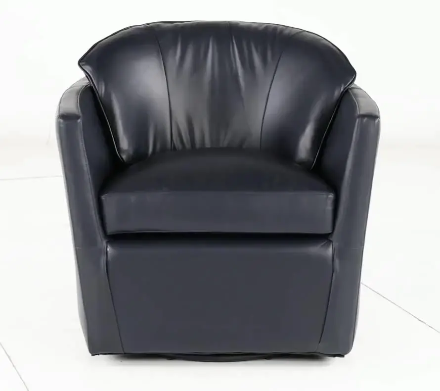 Slate Navy Blue Leather Swivel Accent Chair-6