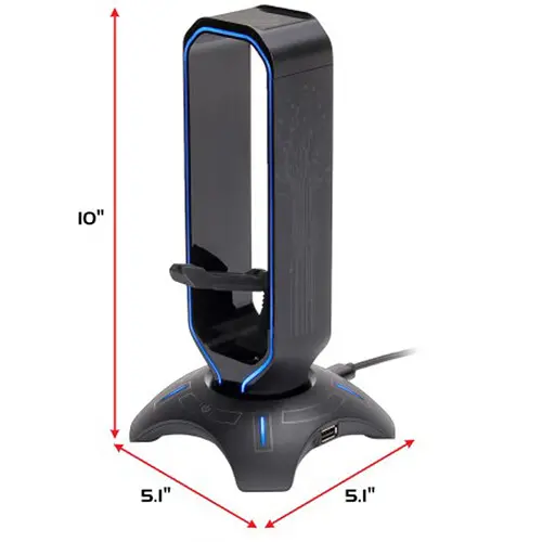 Enhance RGB Gaming Headset Stand with Mouse Bungee and USB Hub-6