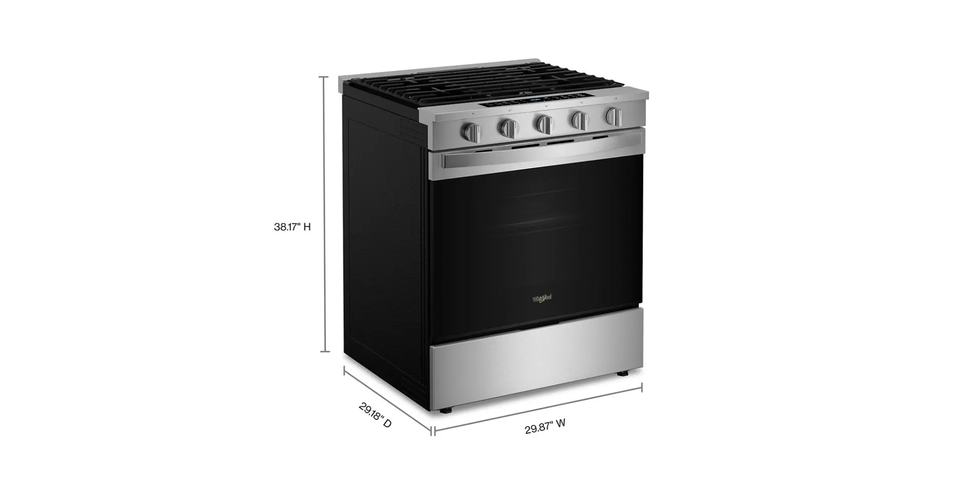 WSGS7530RZ Whirlpool 5.0 Cu Ft Smart Single Oven Gas Range - Stainless Steel-3