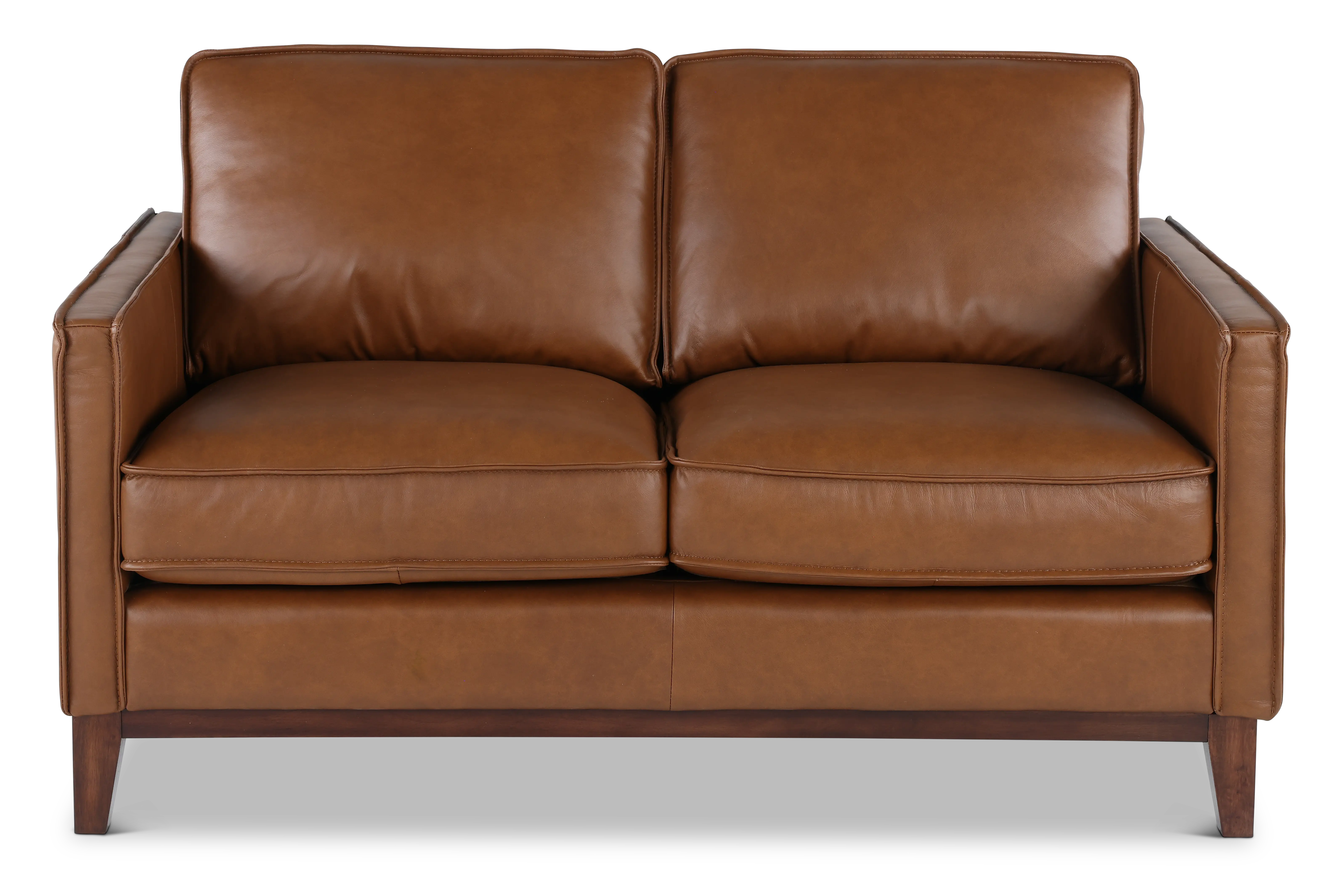 Weston Brown Leather Loveseat-1