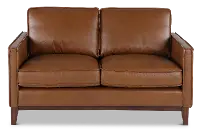 Weston Brown Leather Loveseat