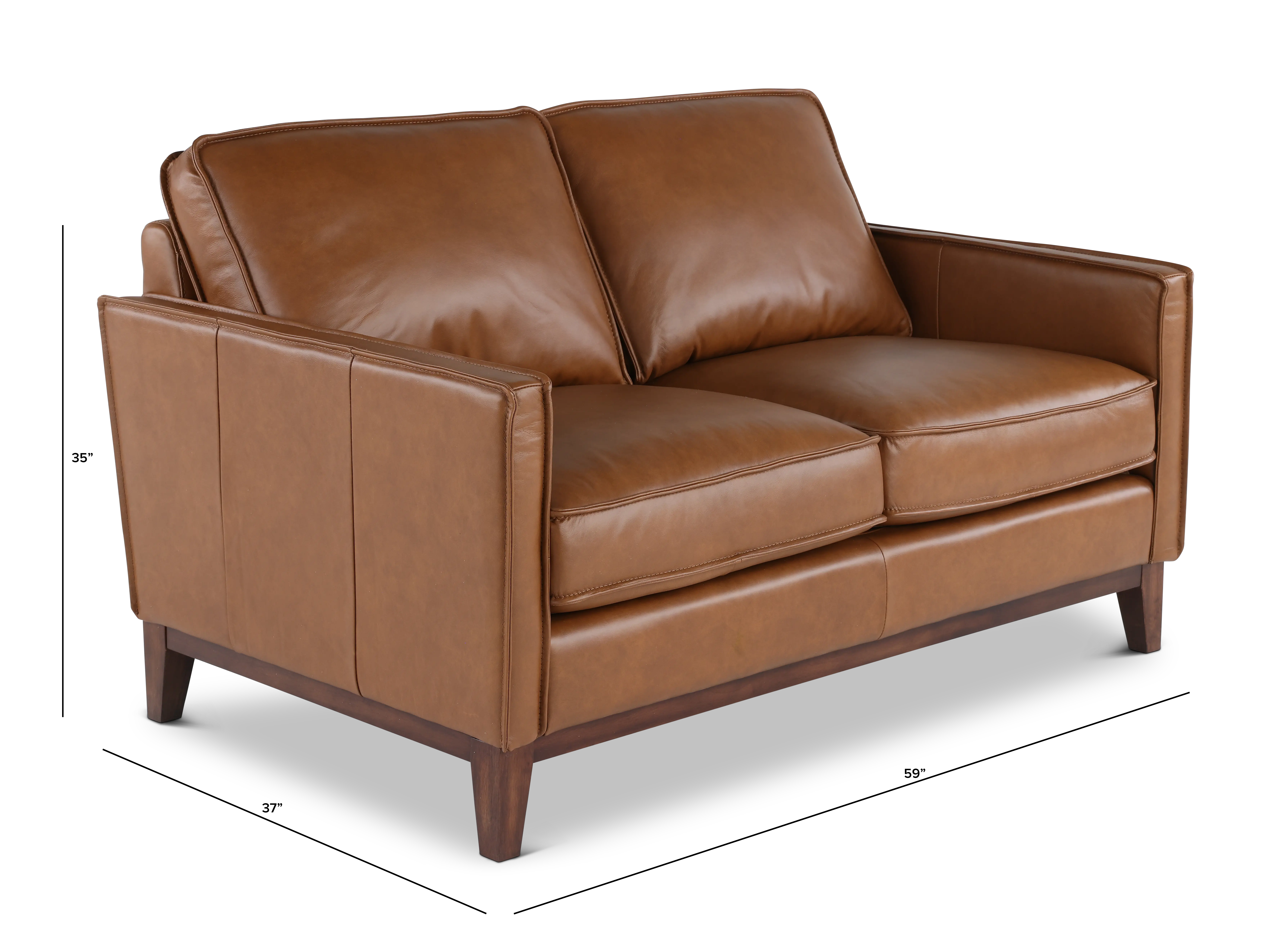 Weston Brown Leather Loveseat-3