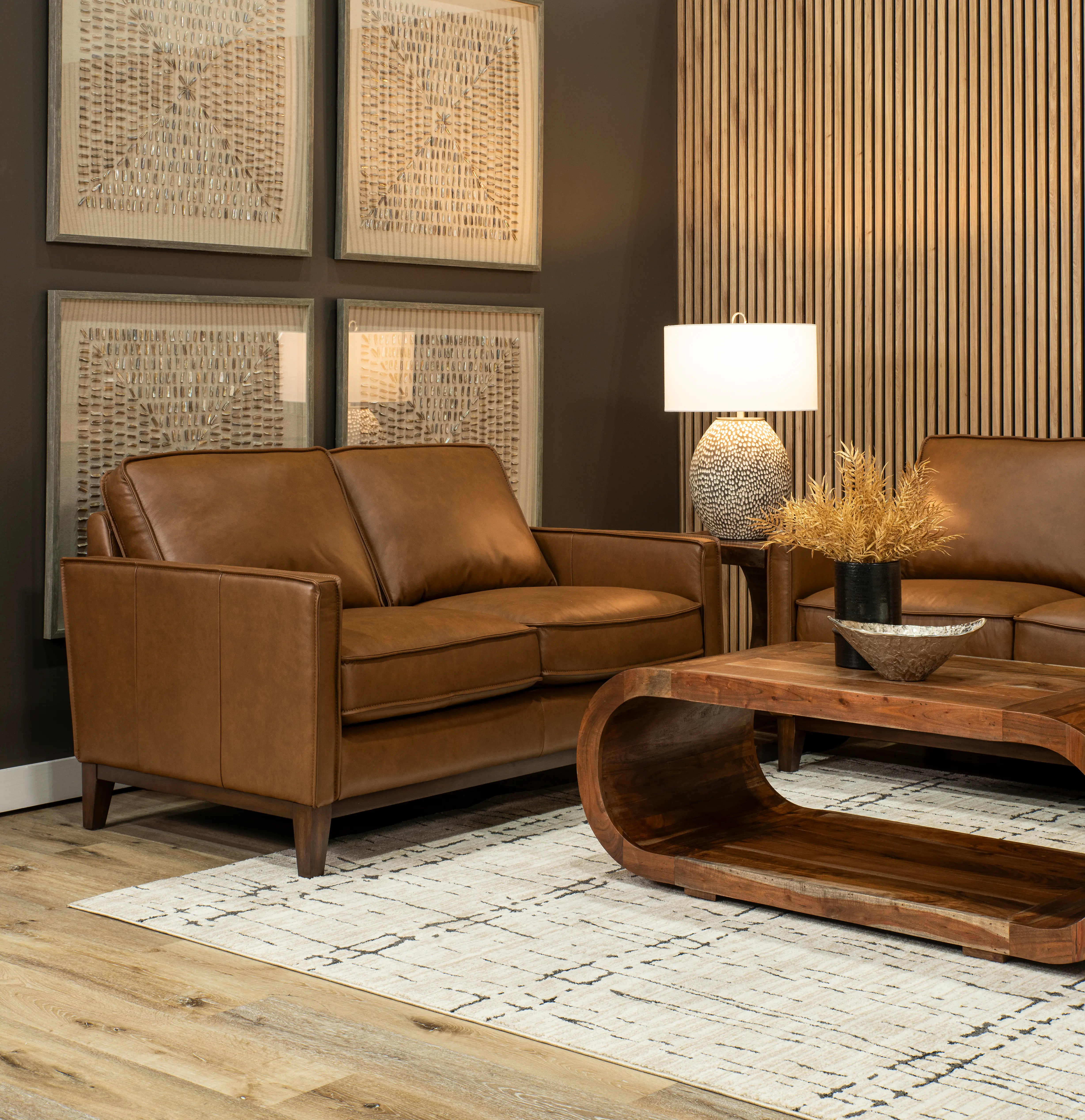 Weston Brown Leather Loveseat-9