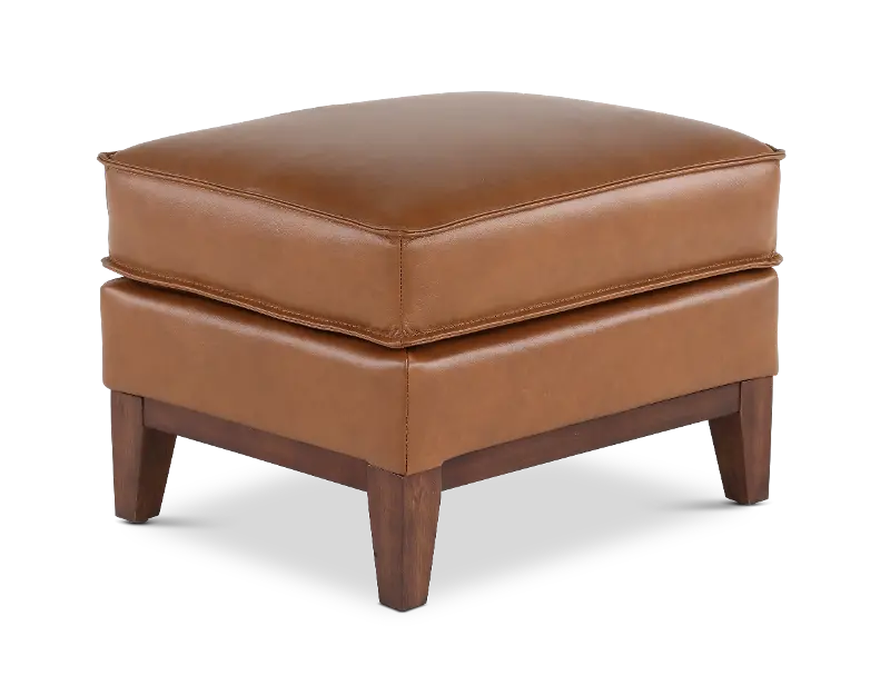 Weston Brown Leather Ottoman