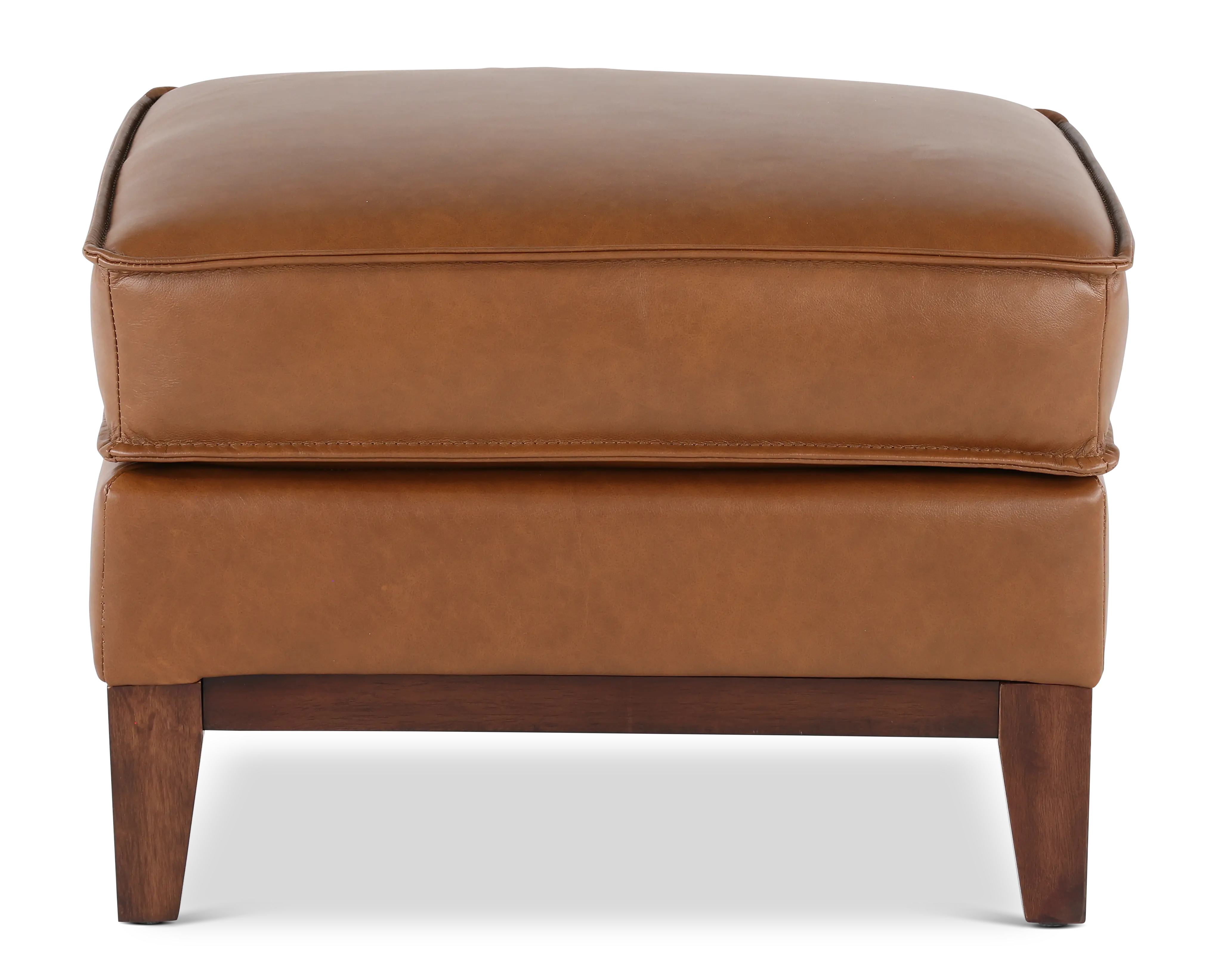 Weston Brown Leather Ottoman-4