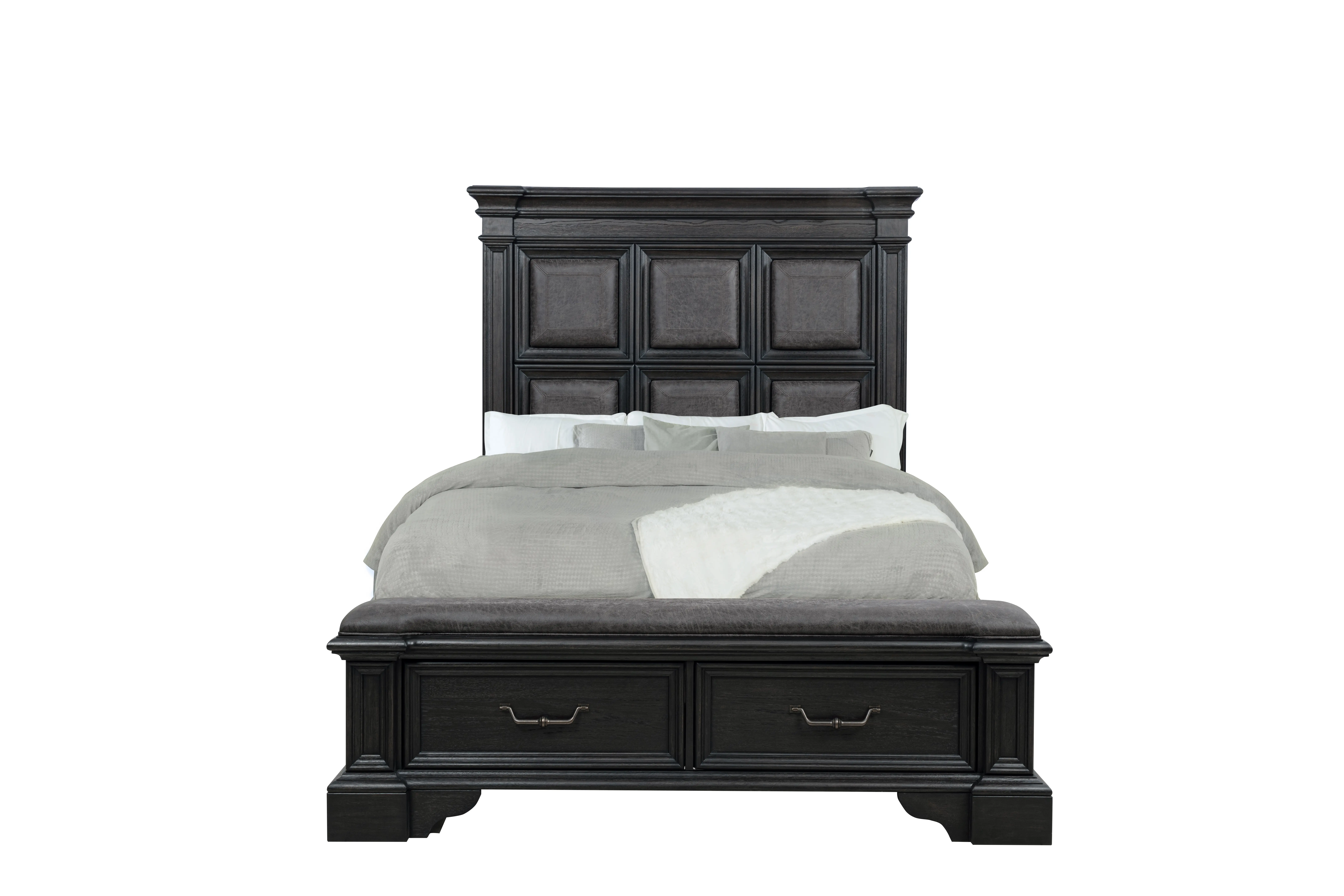 Marshall English Oak Queen Storage Bed-3