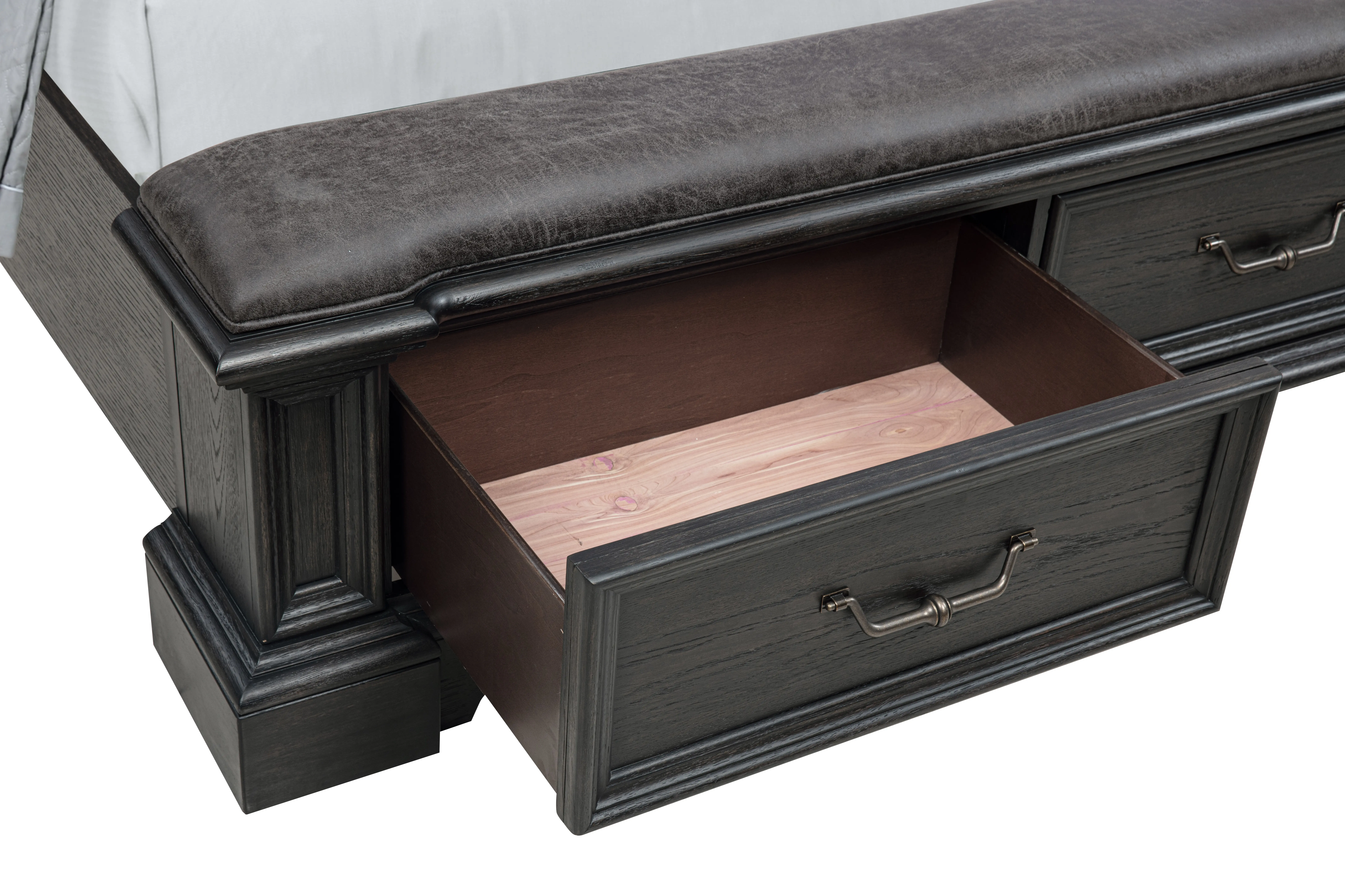 Marshall English Oak Queen Storage Bed-5