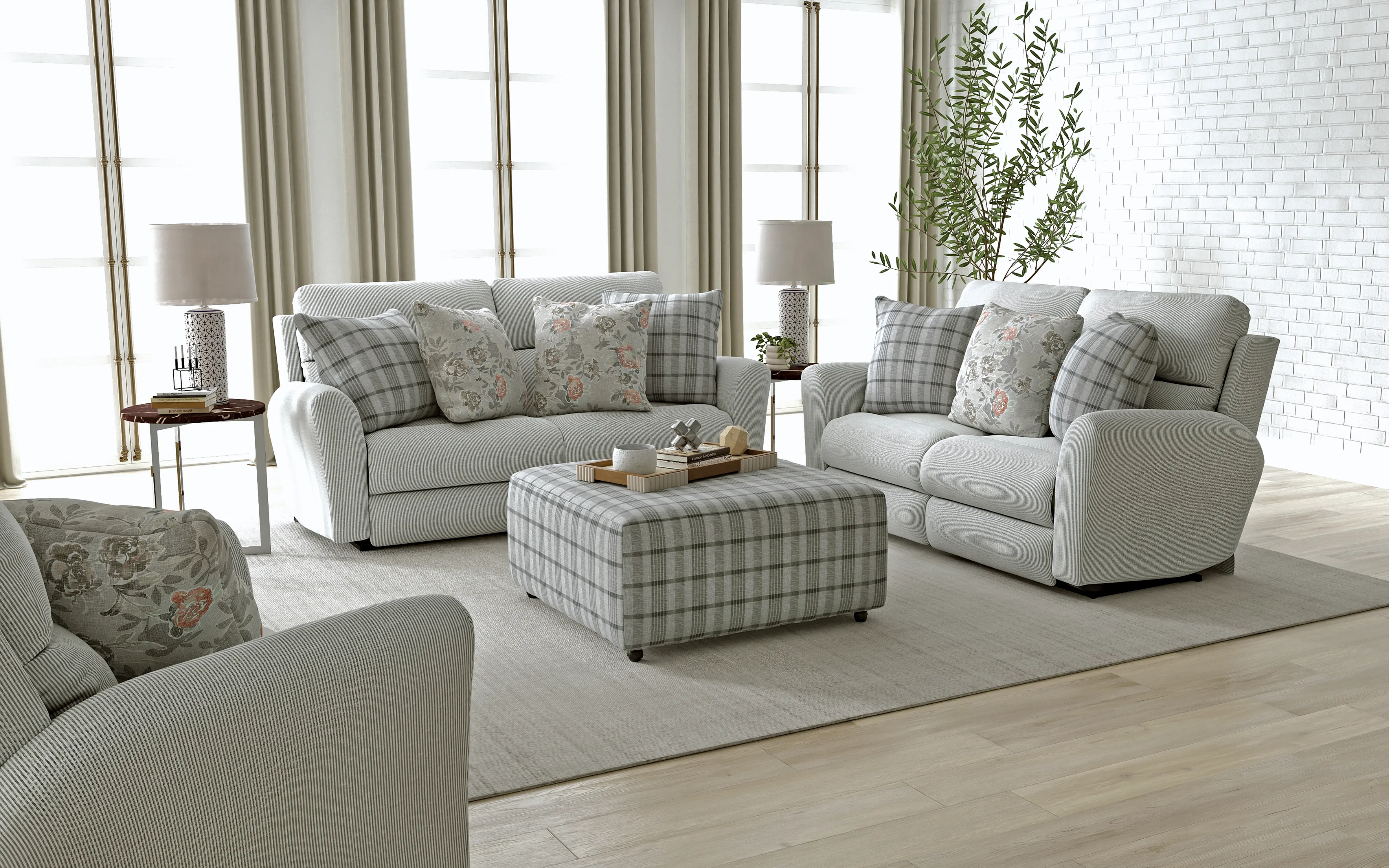 62321/1856-18/1458-26 Chappy Pebble Gray Power Reclining Sofa-2