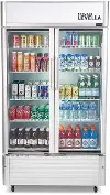 Precision Trading Double Glass Door Merchandise Refrigerator - Silver