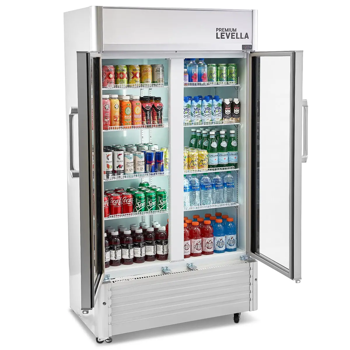 Precision Trading Double Glass Door Merchandise Refrigerator - Silver-5