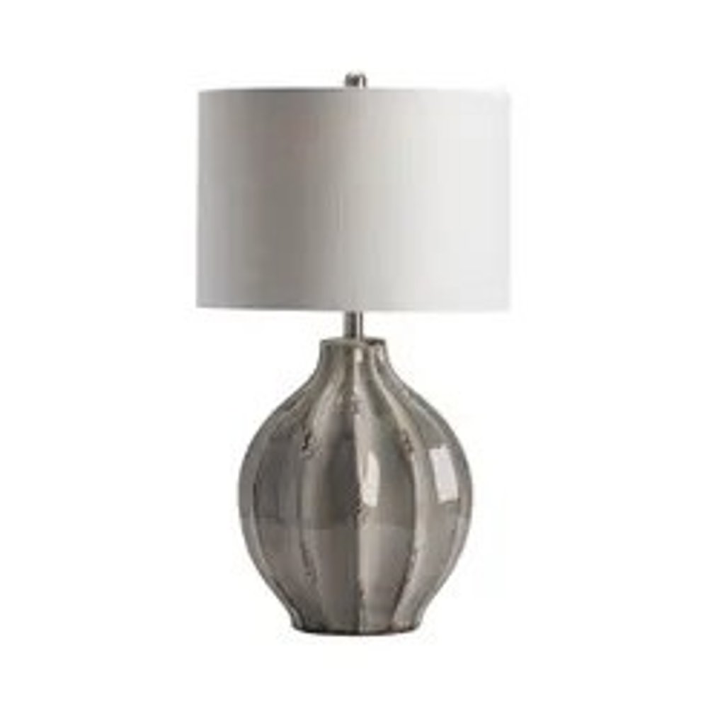 28" Gray Ceramic Table Lamp