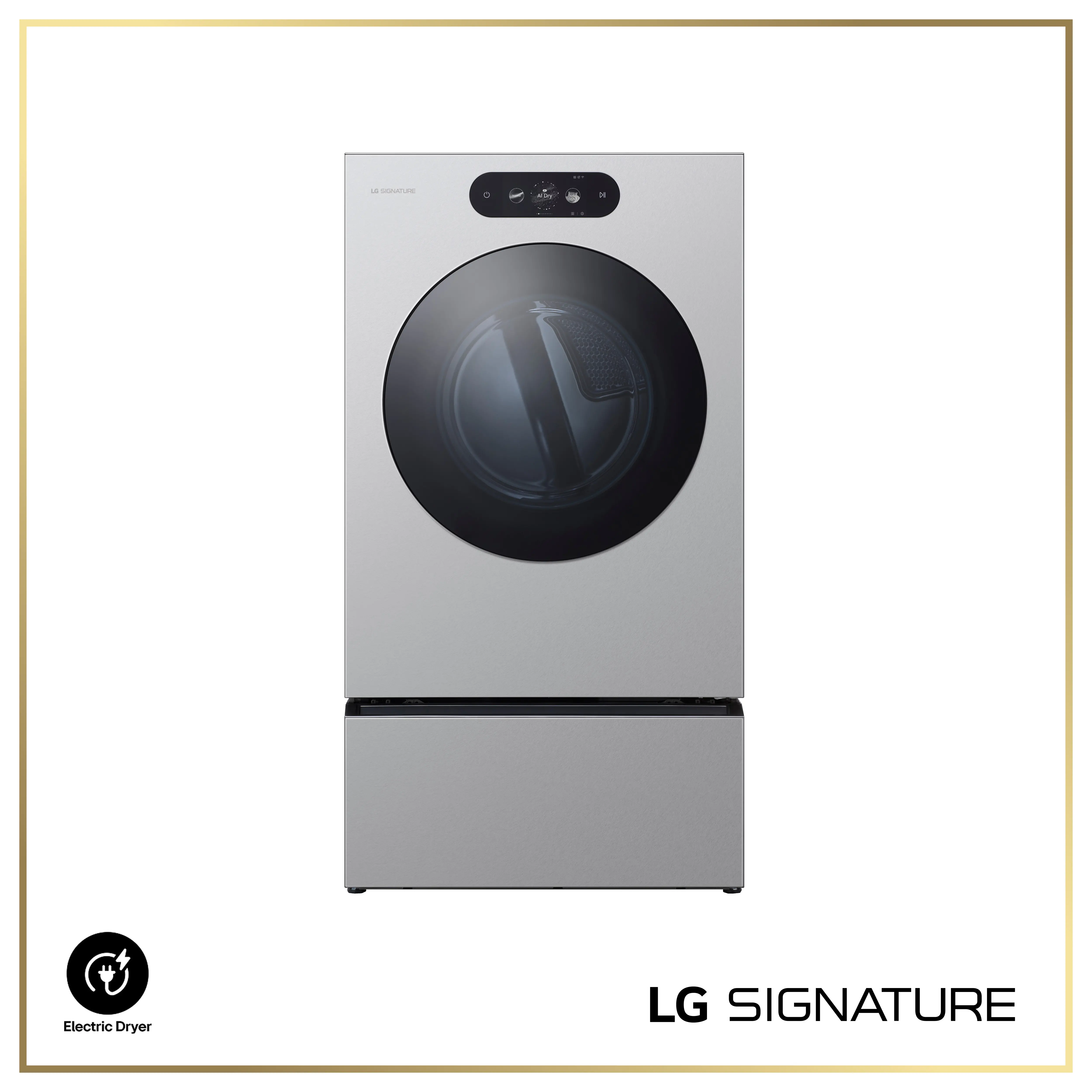 DLEX9900S LG Signature 9.0 Cu Ft Mega-Capacity Smart AI Electric Dryer - Platinum Steel-2