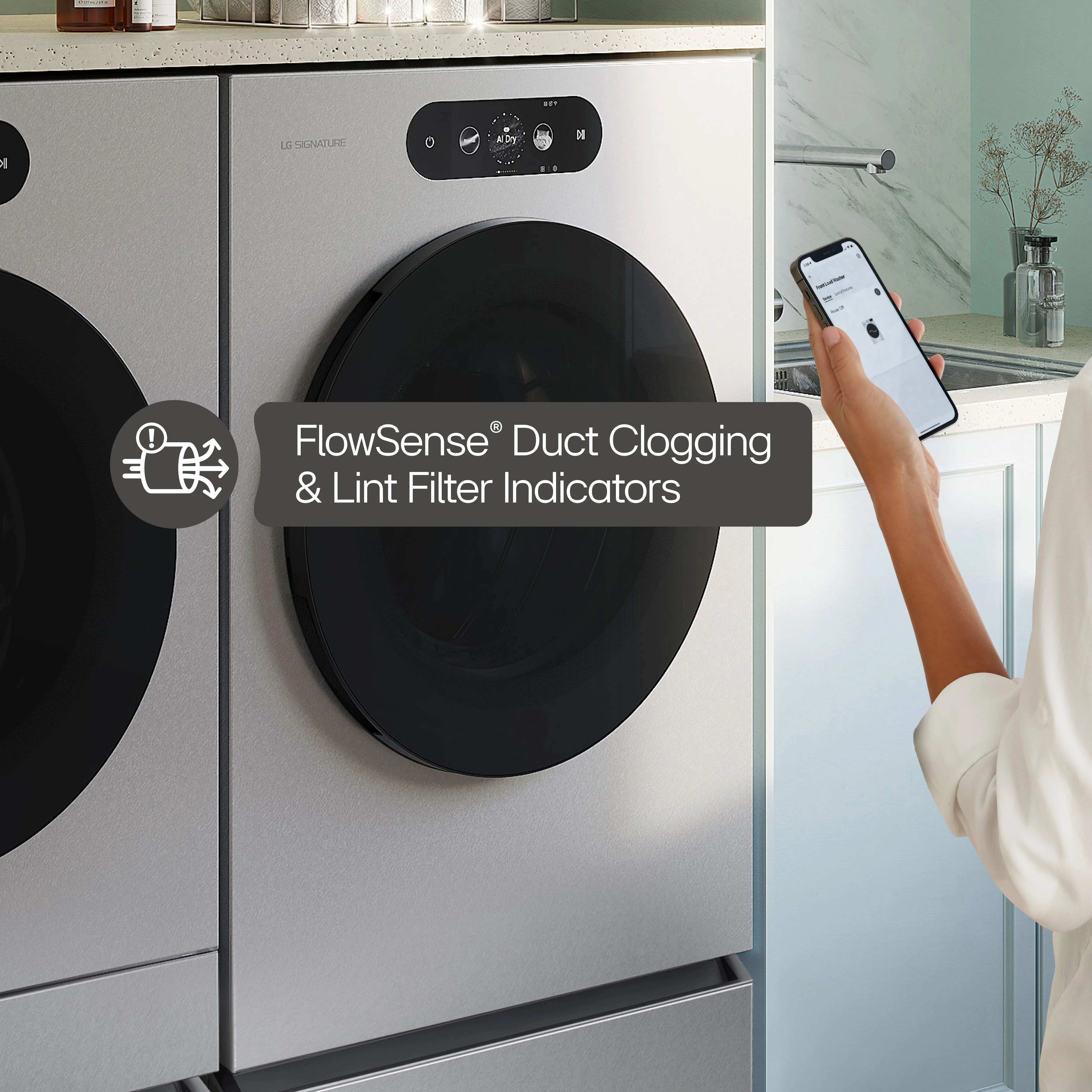 DLEX9900S LG Signature 9.0 Cu Ft Mega-Capacity Smart AI Electric Dryer - Platinum Steel-3