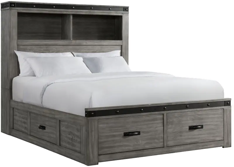 Wade Gray Full Storage Bed