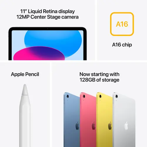 MD4D4LL/A Apple 11  iPad A16 Chip 128GB, Wi-Fi Only - Yellow-2
