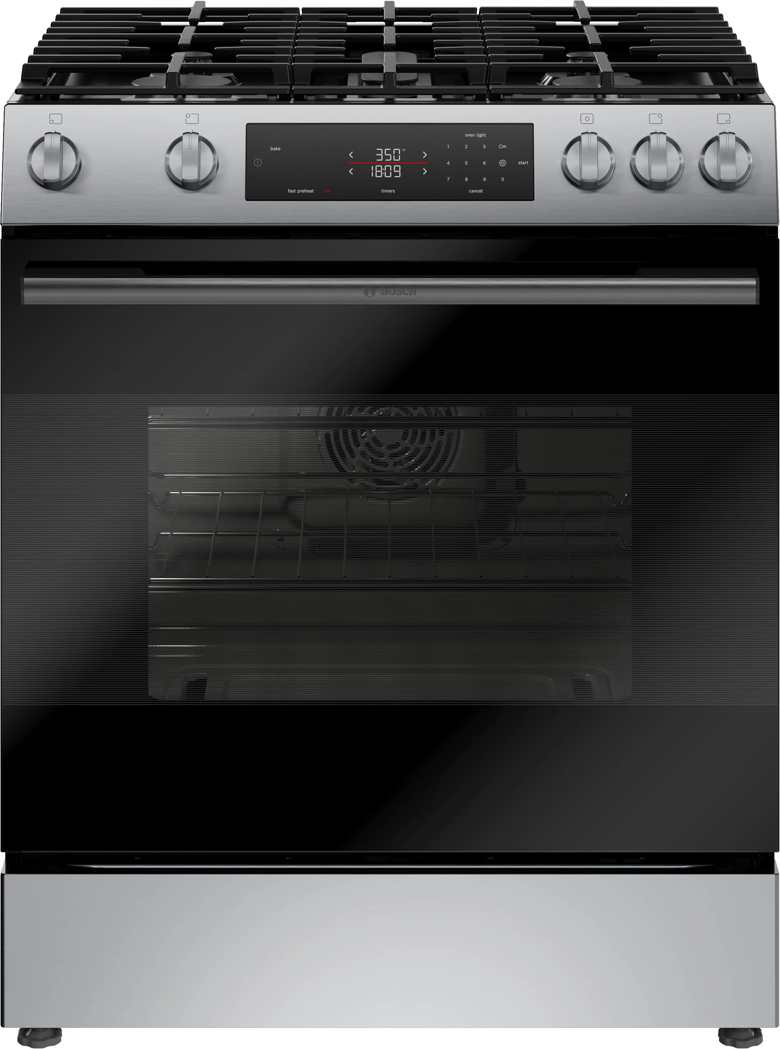 HGF1050MUC Bosch 100 Series 30  Gas Slide In Range - Stainless Steel-1