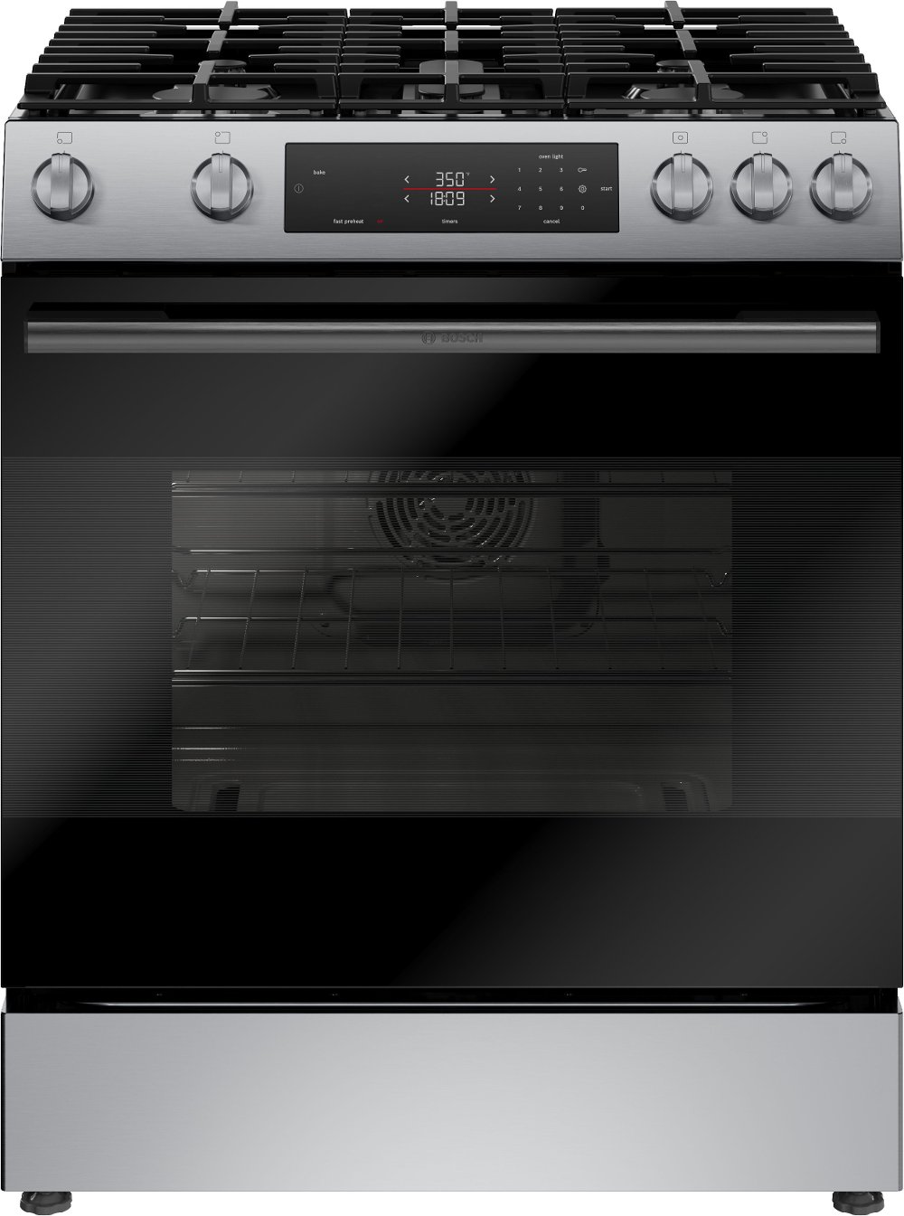 Bosch 100 Series 30" Gas Slide In Range - Stainless Steel