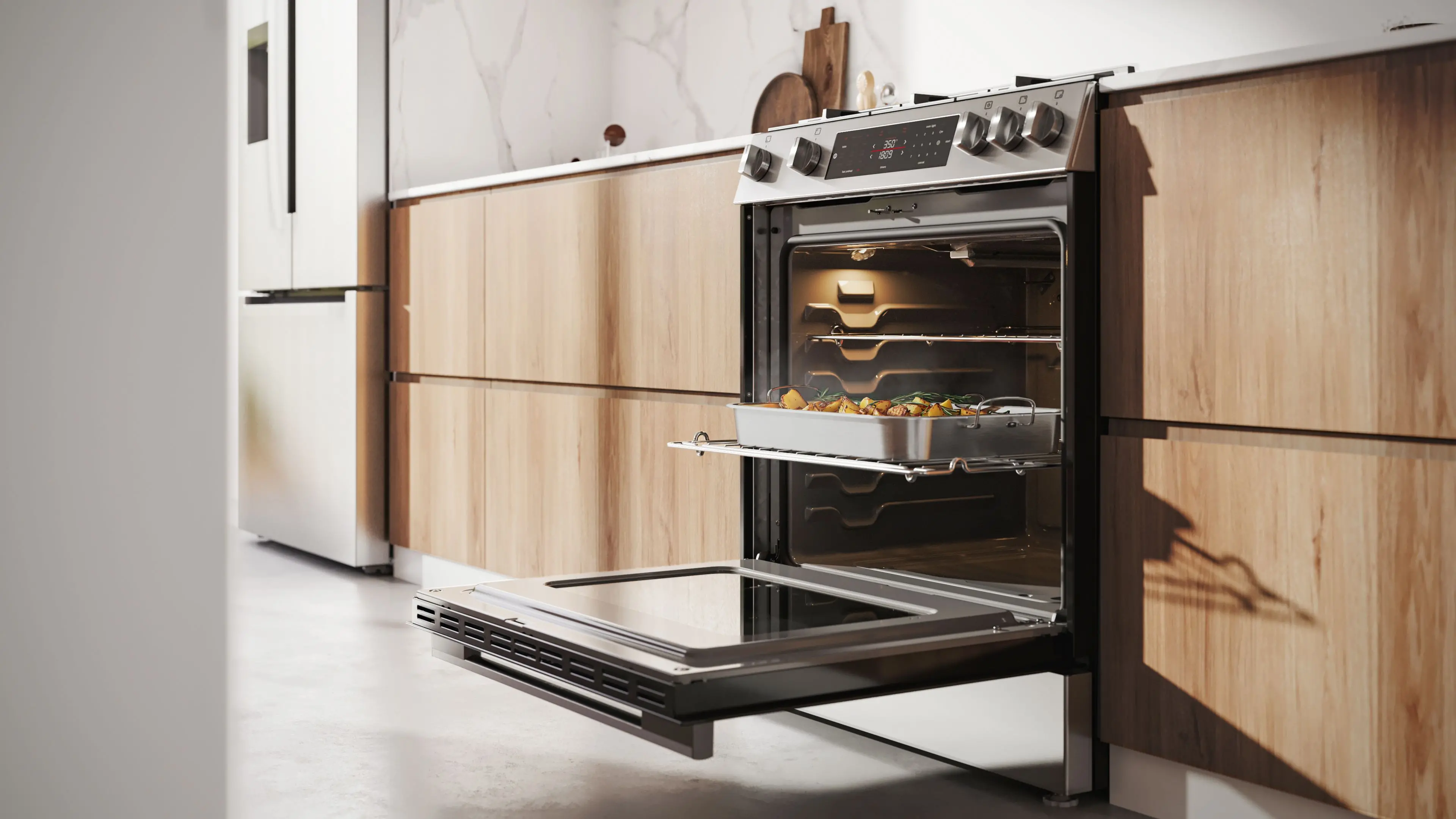 HGF1050MUC Bosch 100 Series 30  Gas Slide In Range - Stainless Steel-2