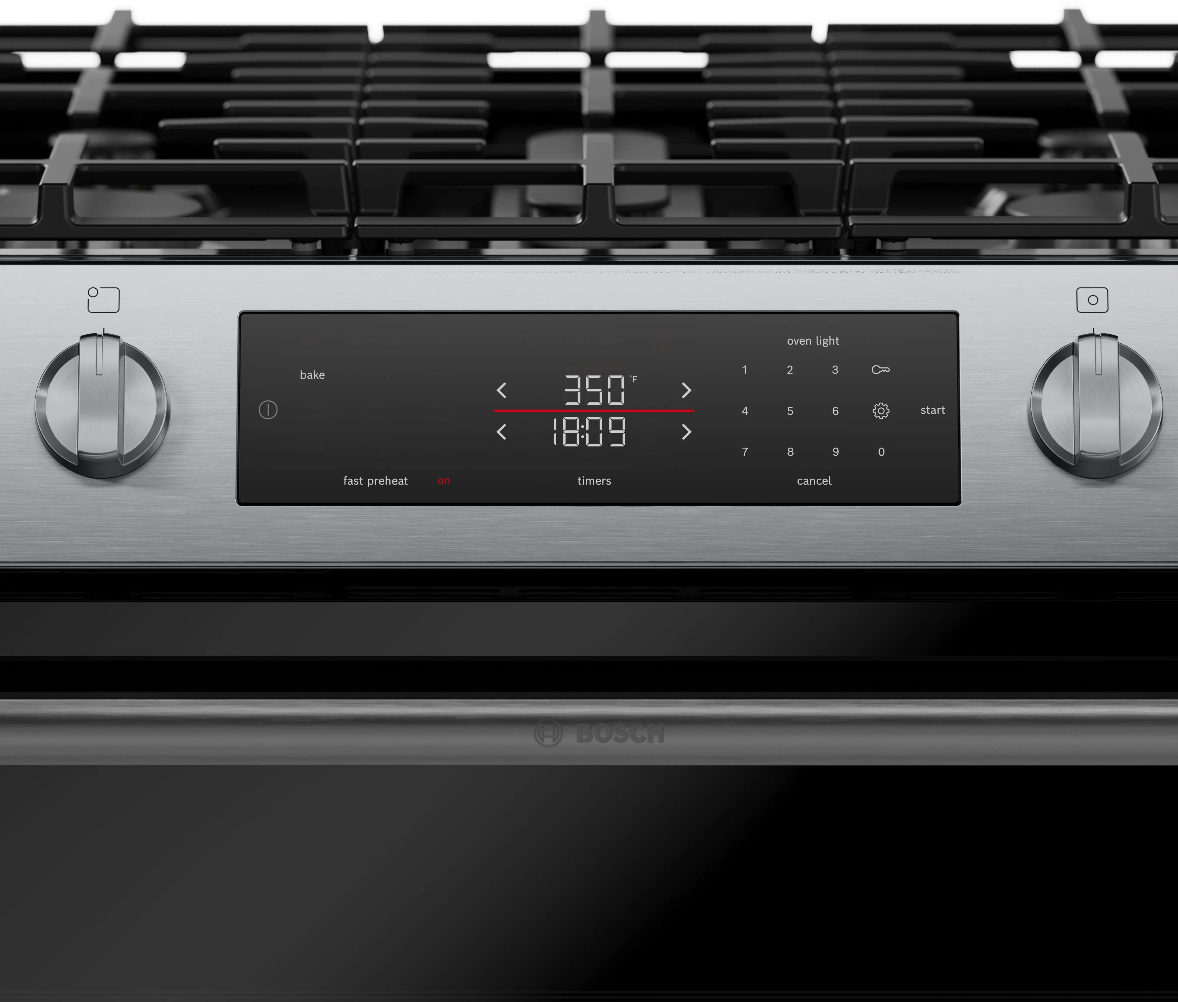 HGF1050MUC Bosch 100 Series 30  Gas Slide In Range - Stainless Steel-6
