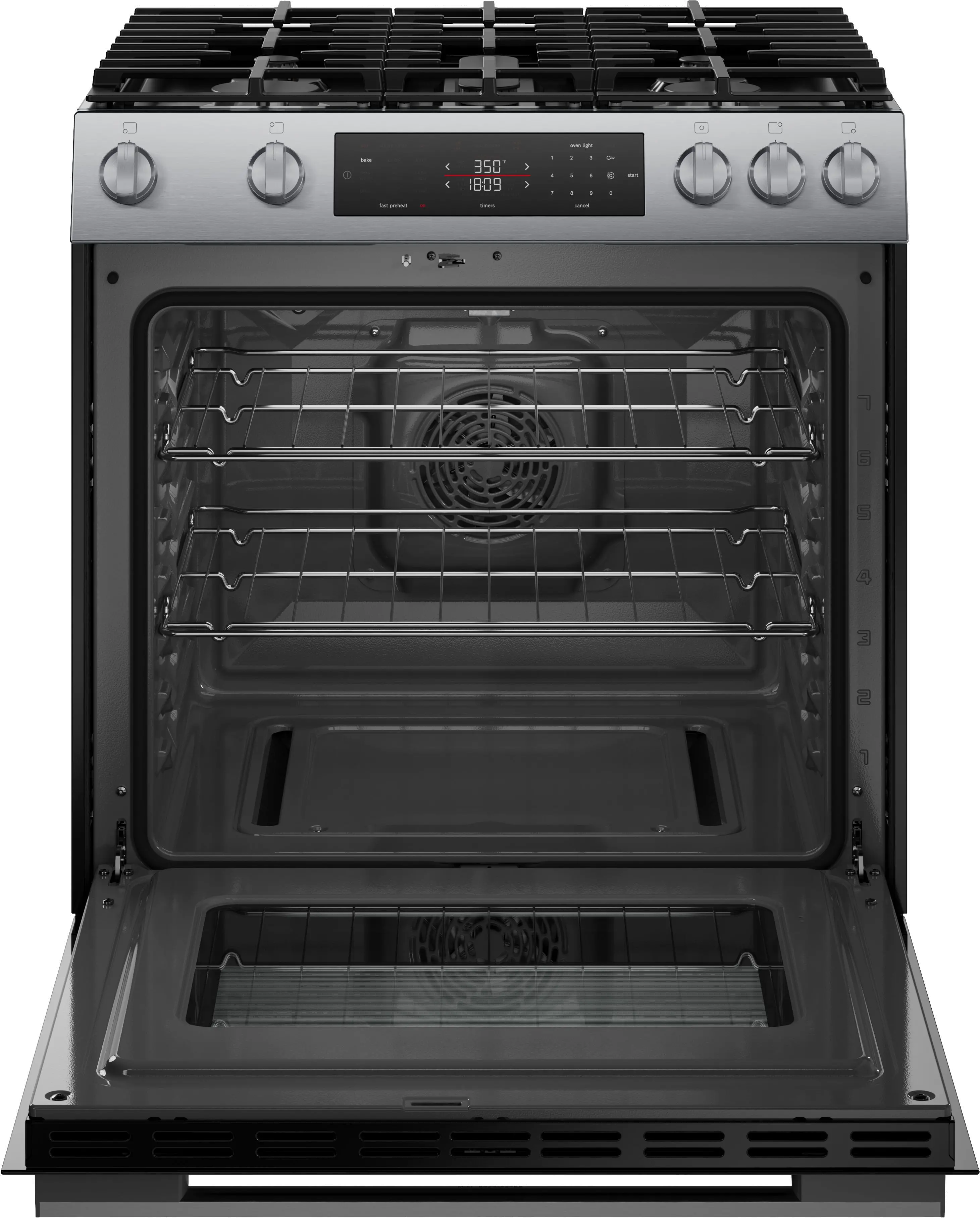 HGF1050MUC Bosch 100 Series 30  Gas Slide In Range - Stainless Steel-9