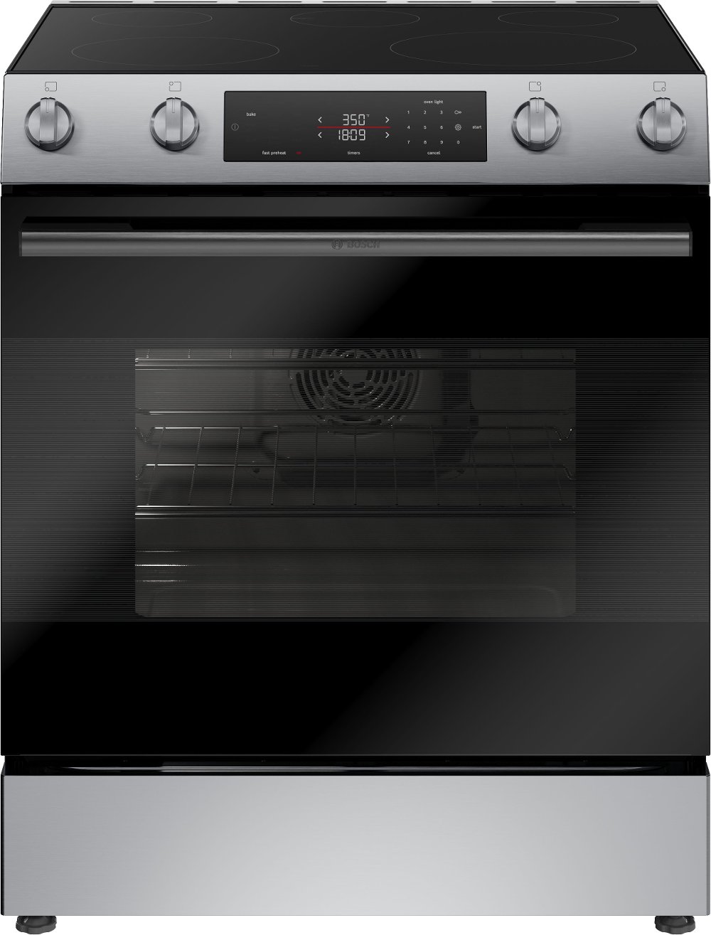 Bosch 100 Series 30" Electric Slide In Range - Stainless Steel