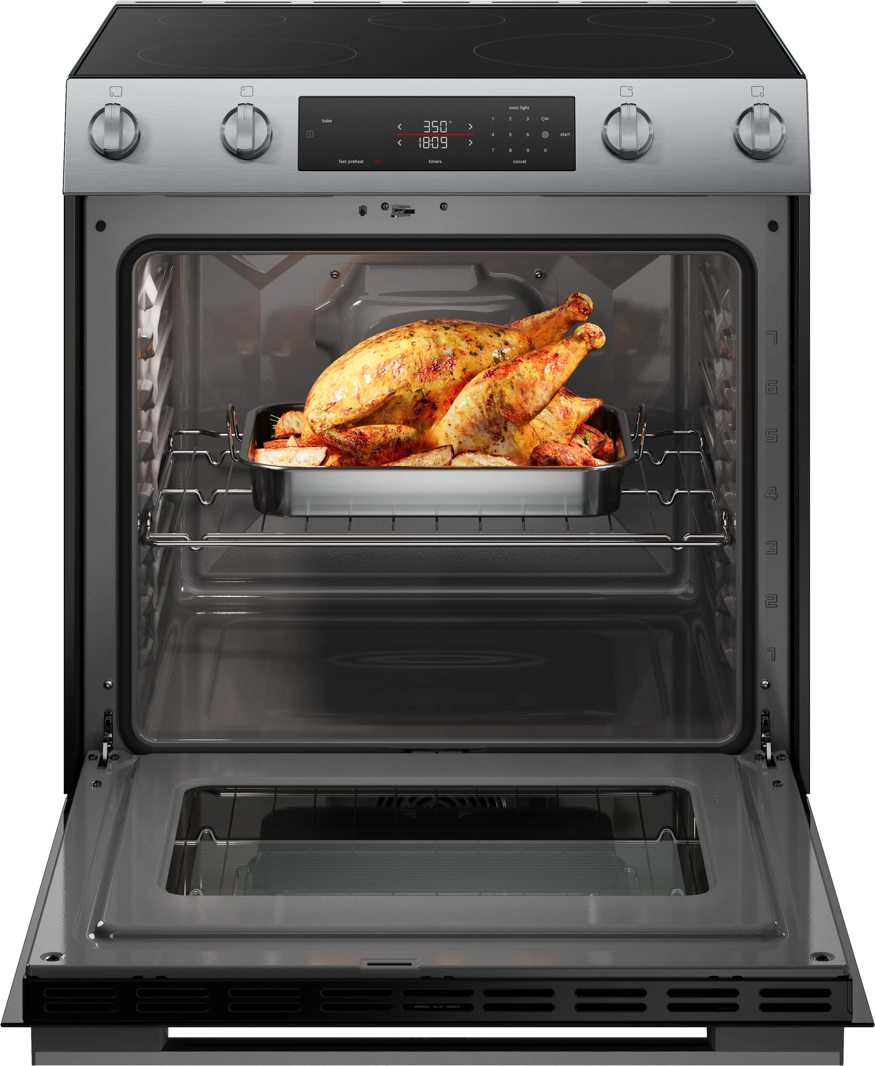 HEF1050MU Bosch 100 Series 30  Electric Slide In Range - Stainless Steel-4