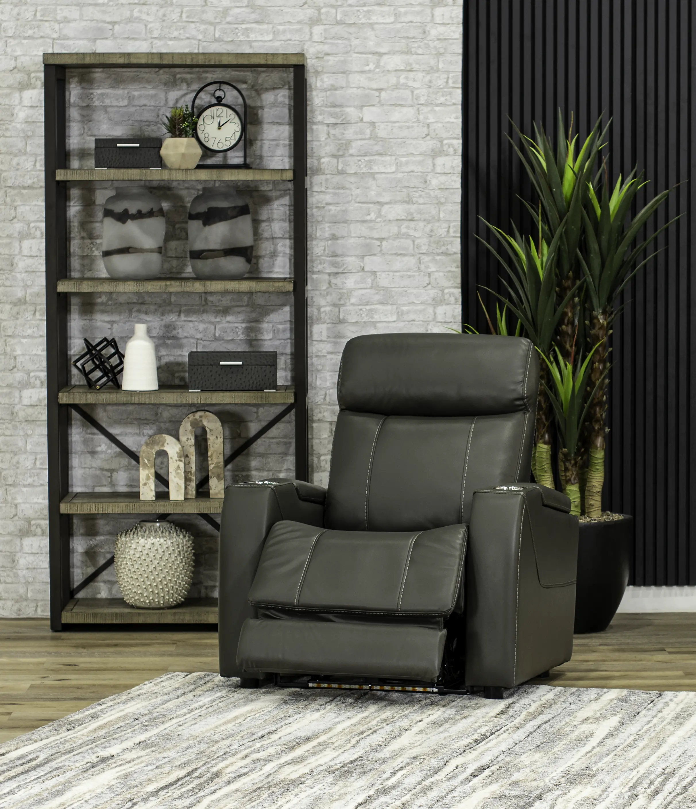 Patriot Charcoal Gray Power Recliner with Bluetooth Audio System-2