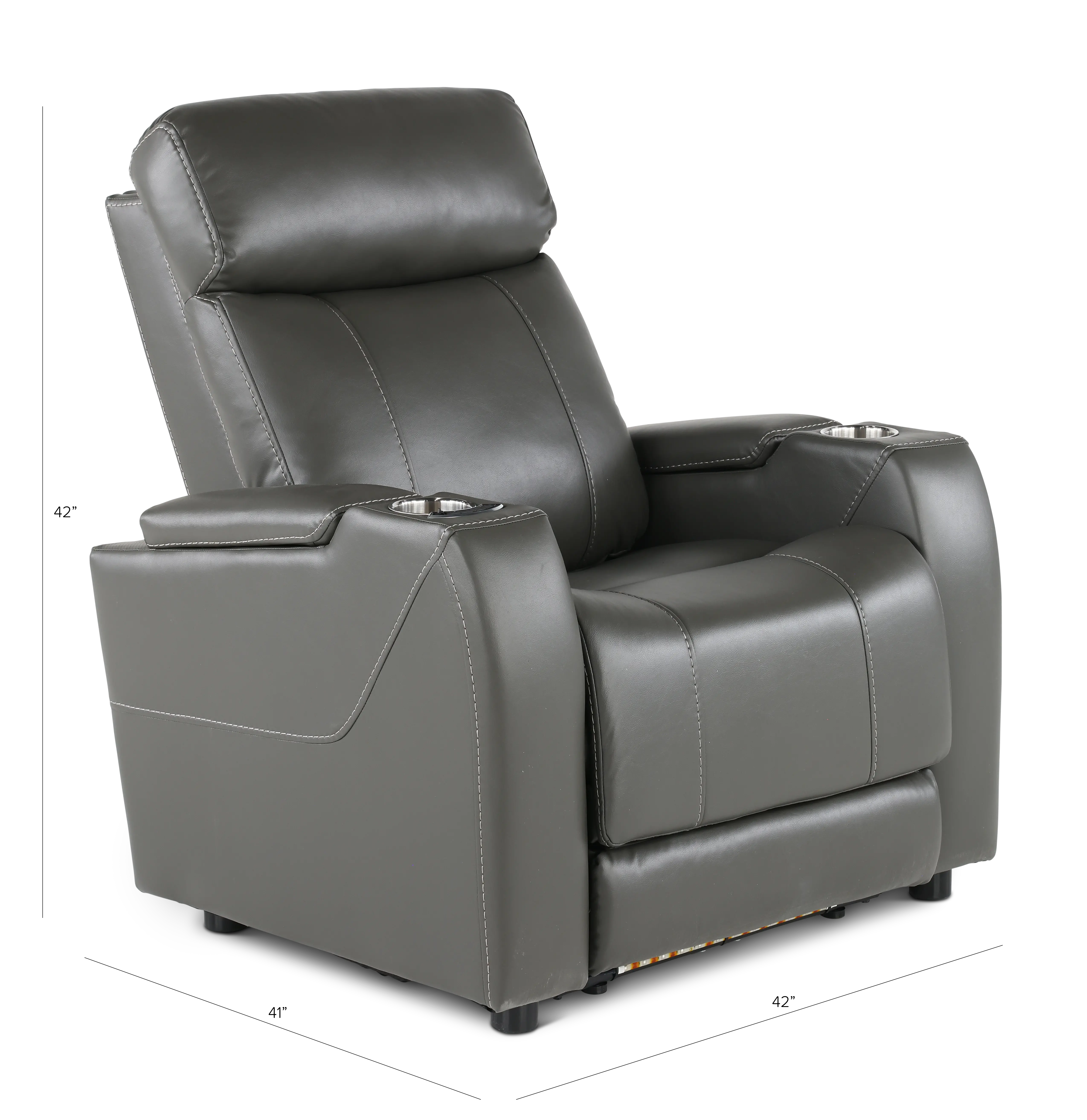 Patriot Charcoal Gray Power Recliner with Bluetooth Audio System-3
