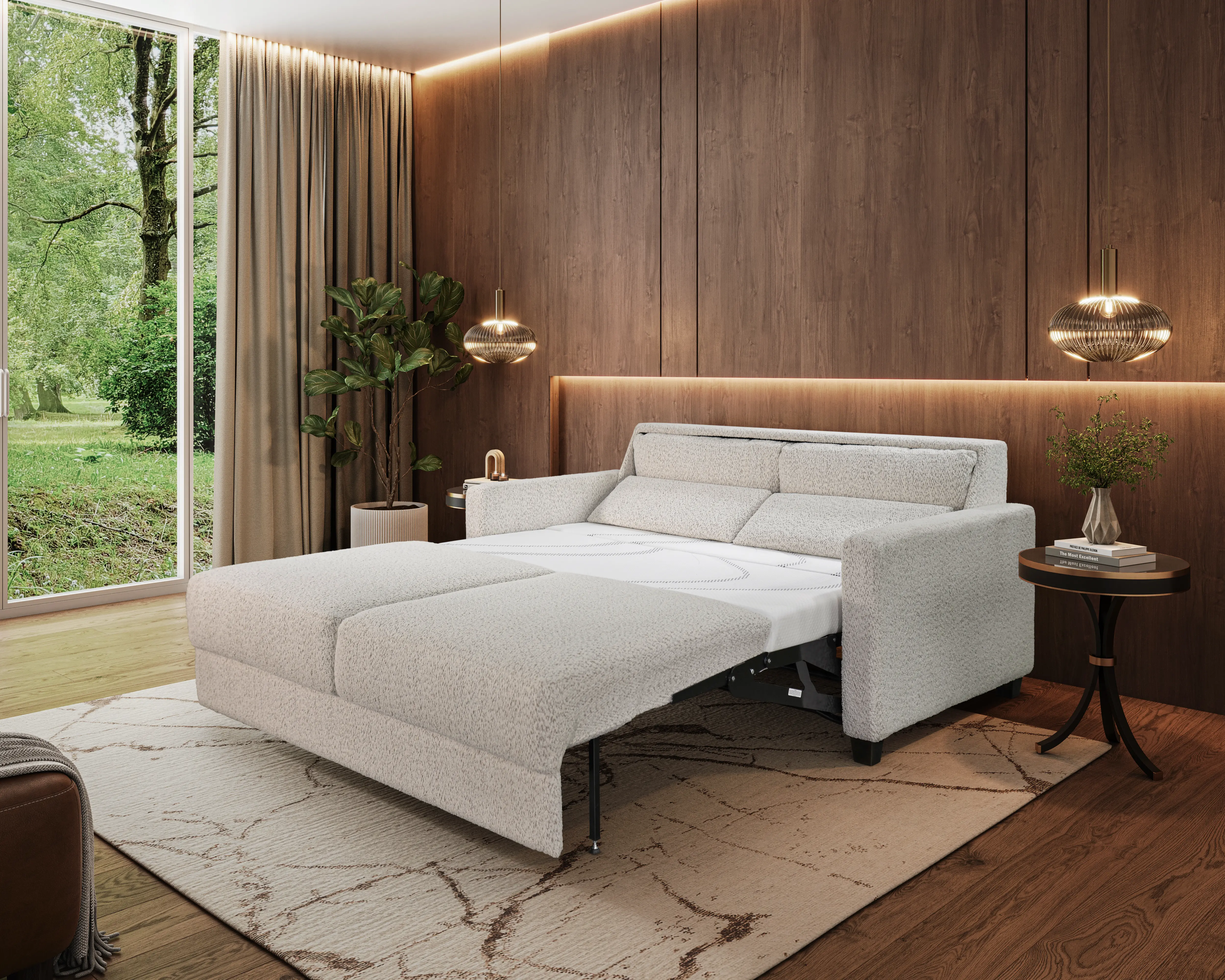 KARMA-SLQ-QUEEN-ESPRESSO/PROC Karma Porcelain White Queen Sofa Bed-2