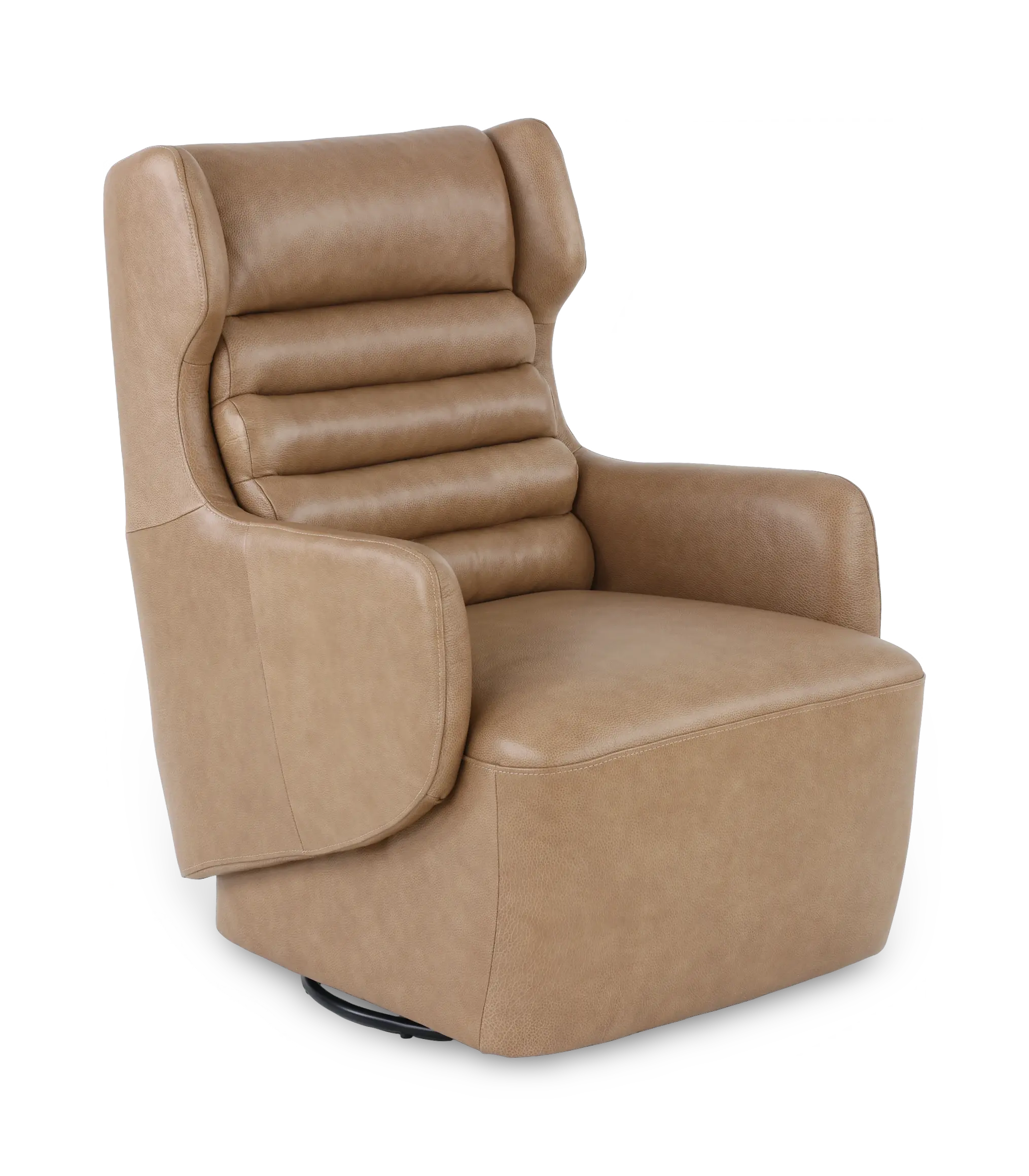 York Sand Leather Swivel Chair-1