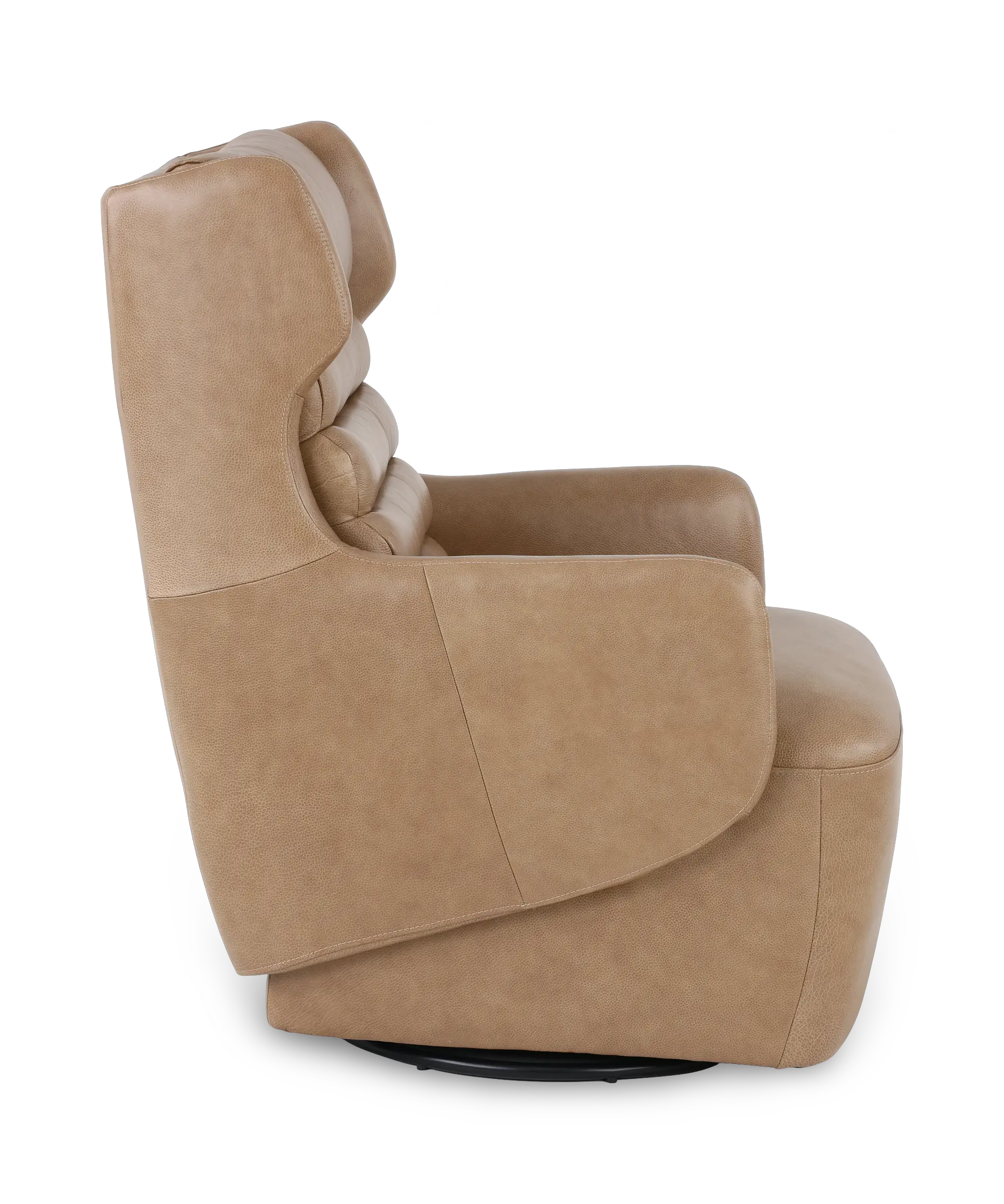 York Sand Leather Swivel Chair-5