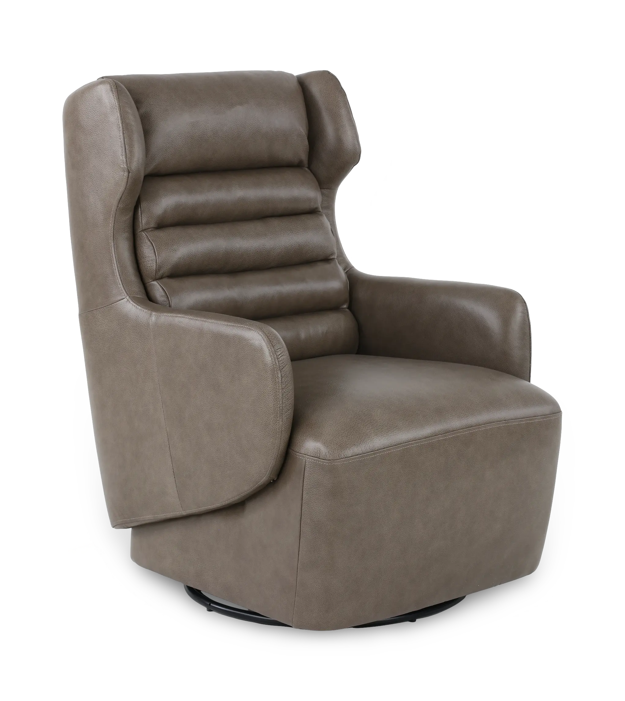 York Mushroom Leather Swivel Chair-1