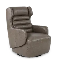 York Mushroom Leather Swivel Chair
