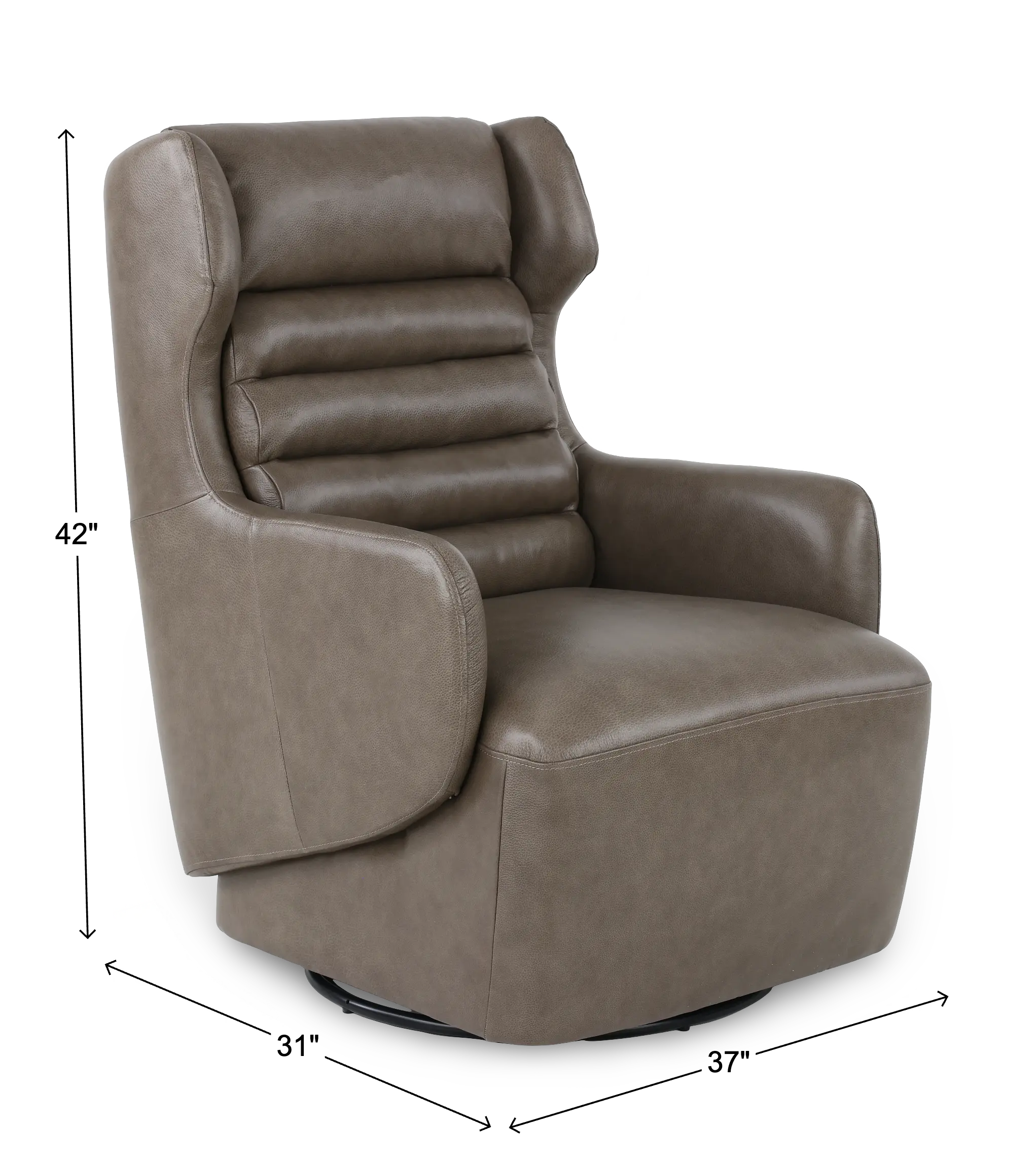 York Mushroom Leather Swivel Chair-3