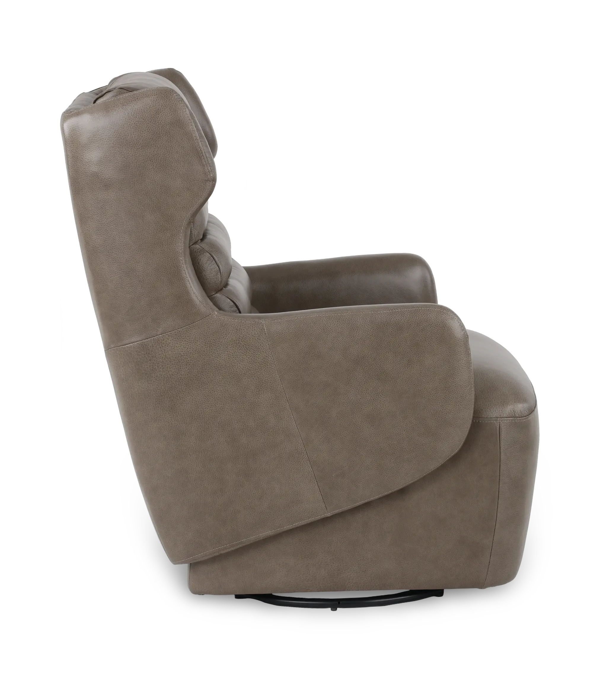 York Mushroom Leather Swivel Chair-5