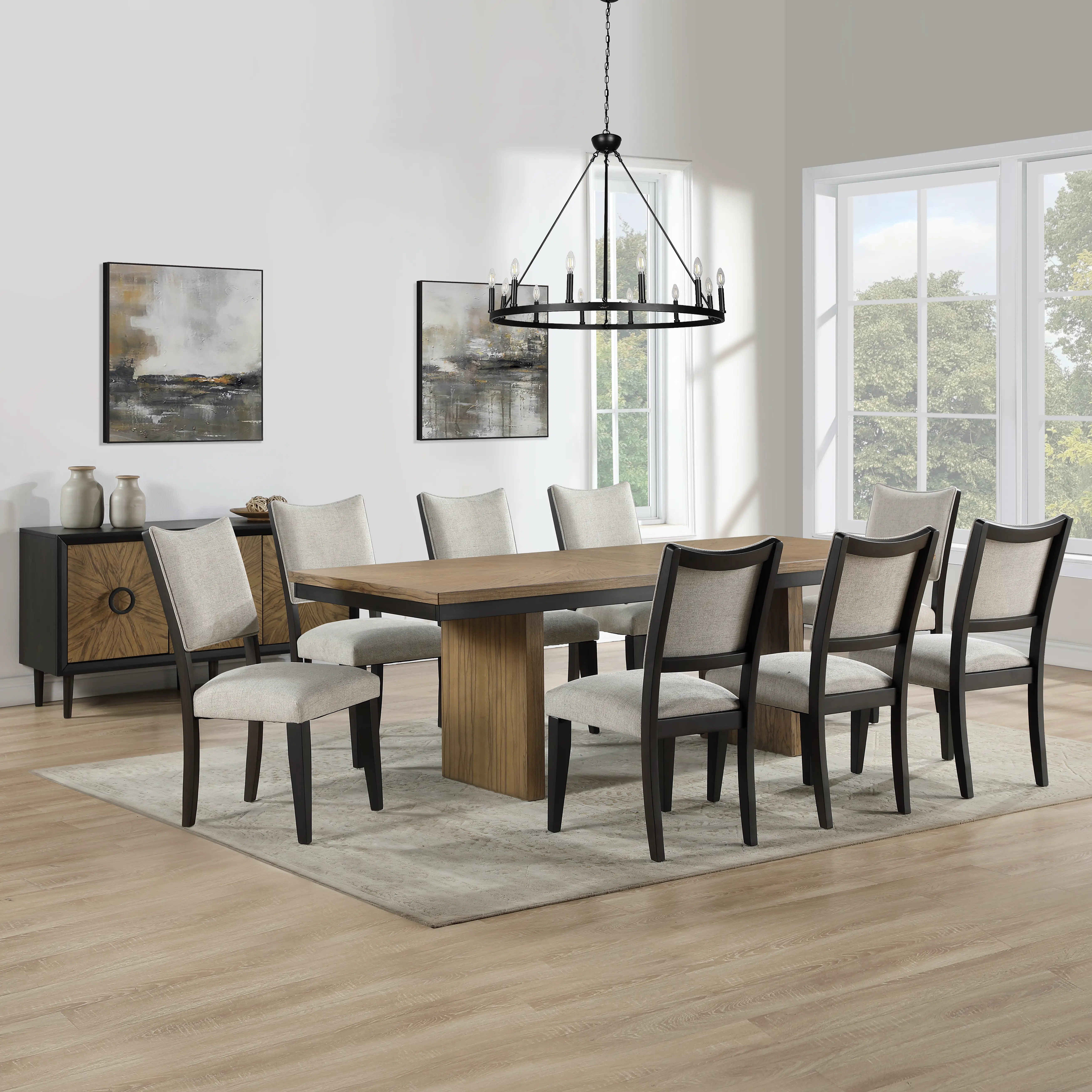 Roatan Light Gray and Black Dining Chair-2