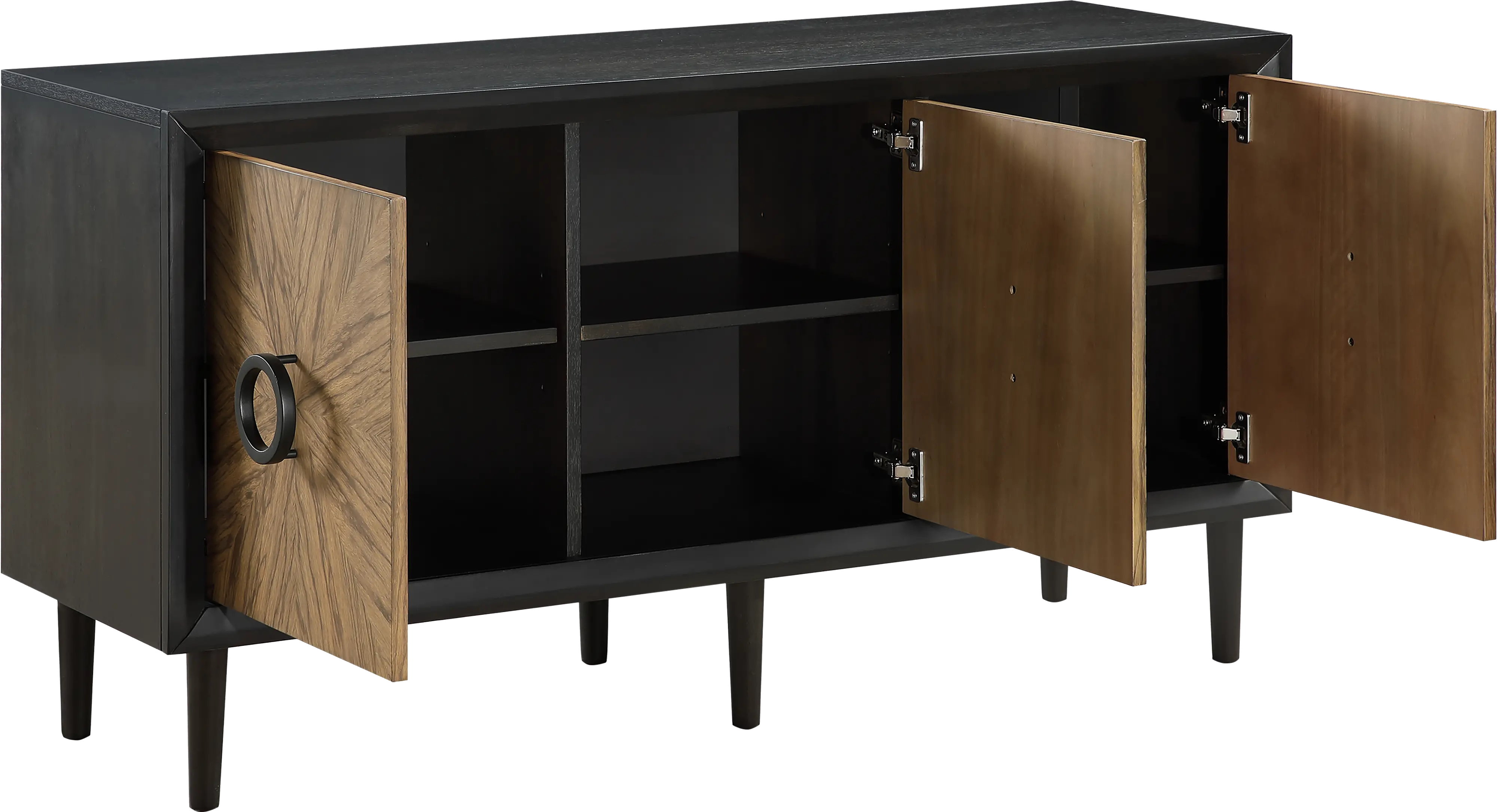 Roatan Natural Pine and Black Dining Server-3