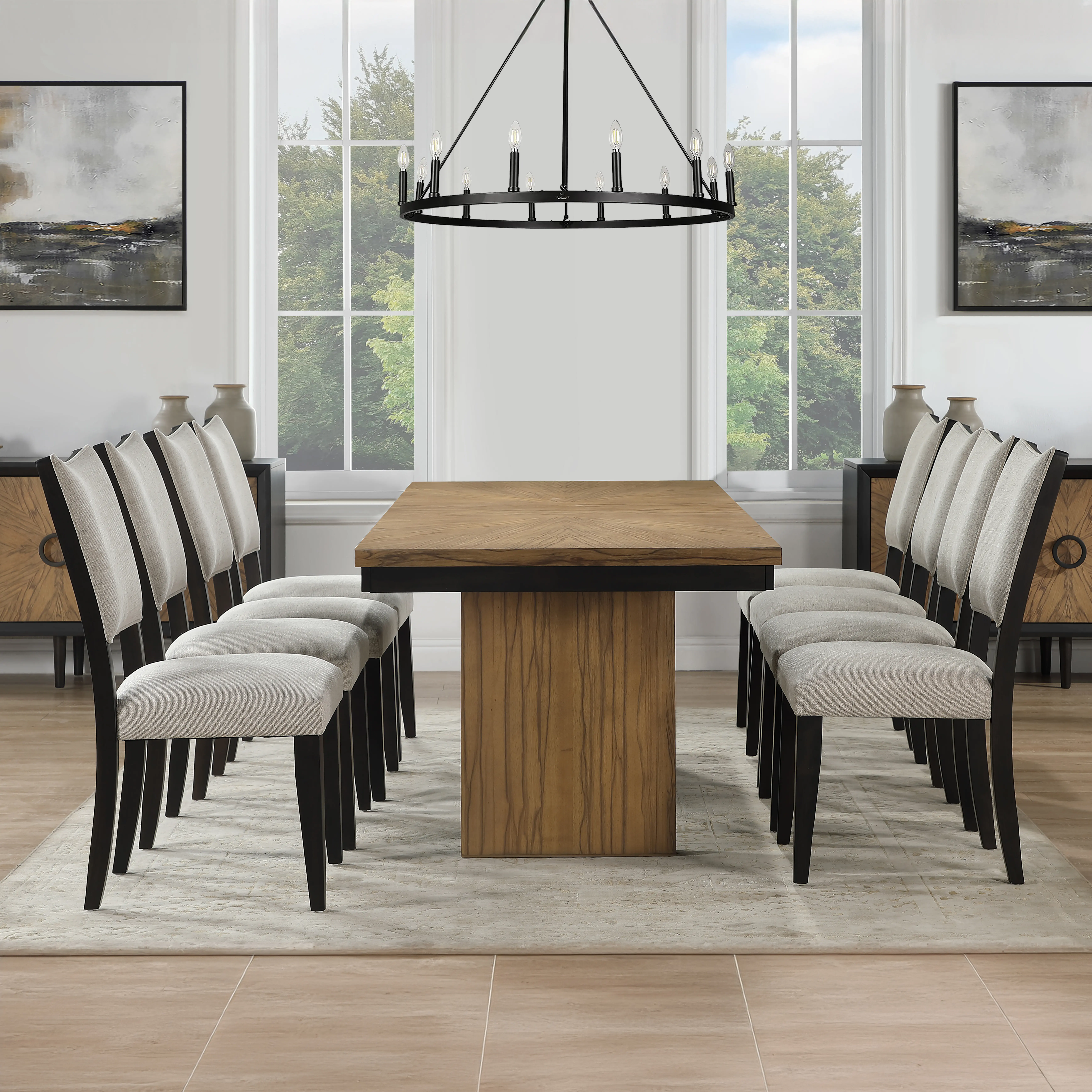 Roatan Natural Pine 5 Piece Dining Set-9