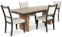 Roatan Natural Pine 5 Piece Dining Set