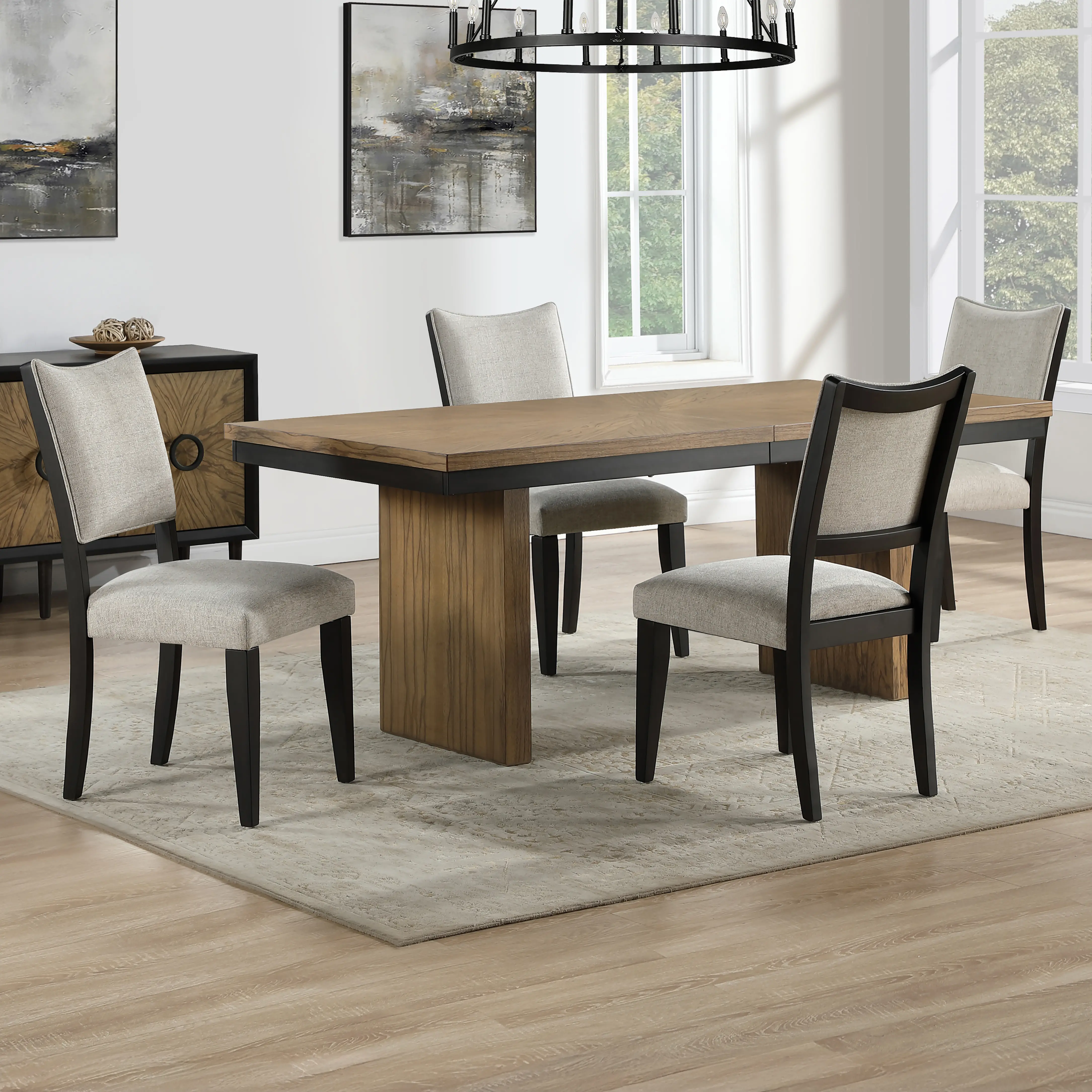 Roatan Natural Pine 5 Piece Dining Set-2