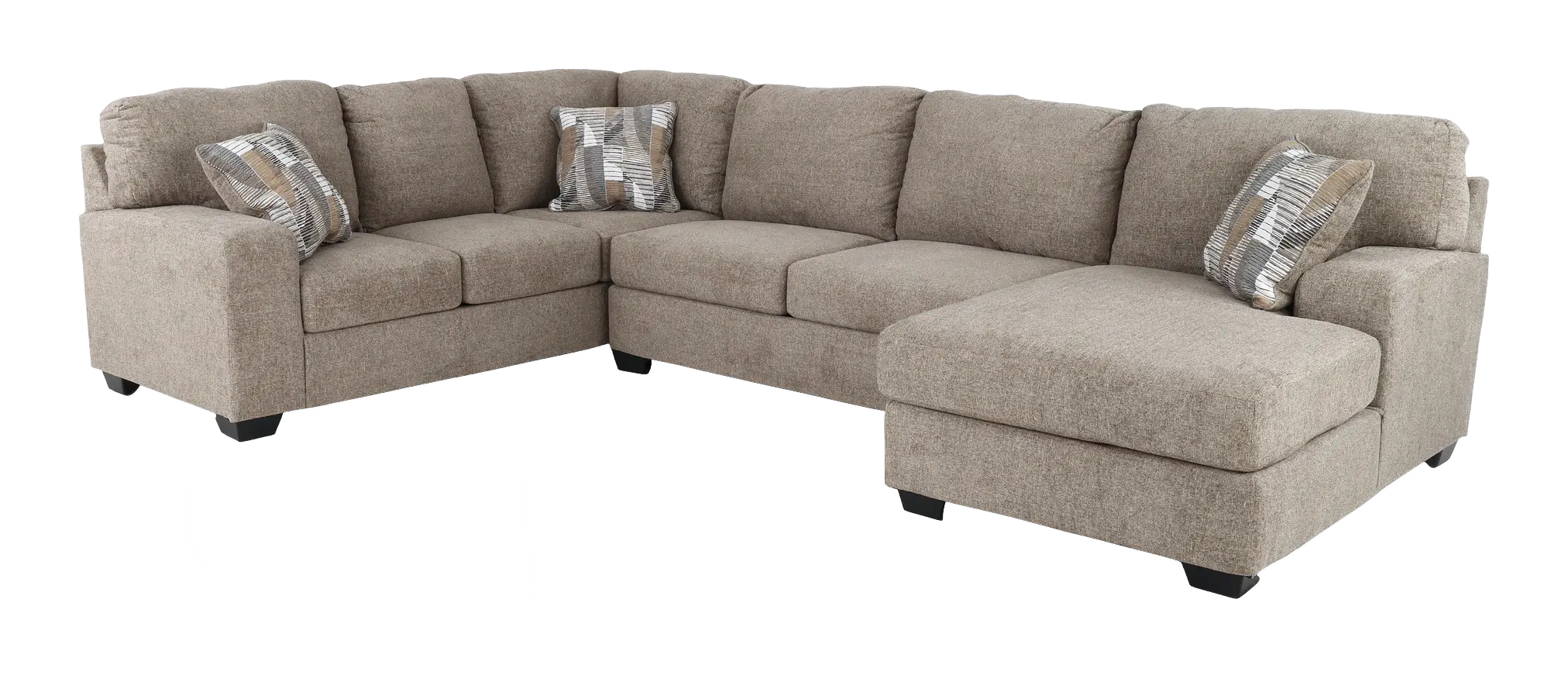 Seyler Lane Hemp Beige 3 Piece Sectional with Right-Facing Chaise-1