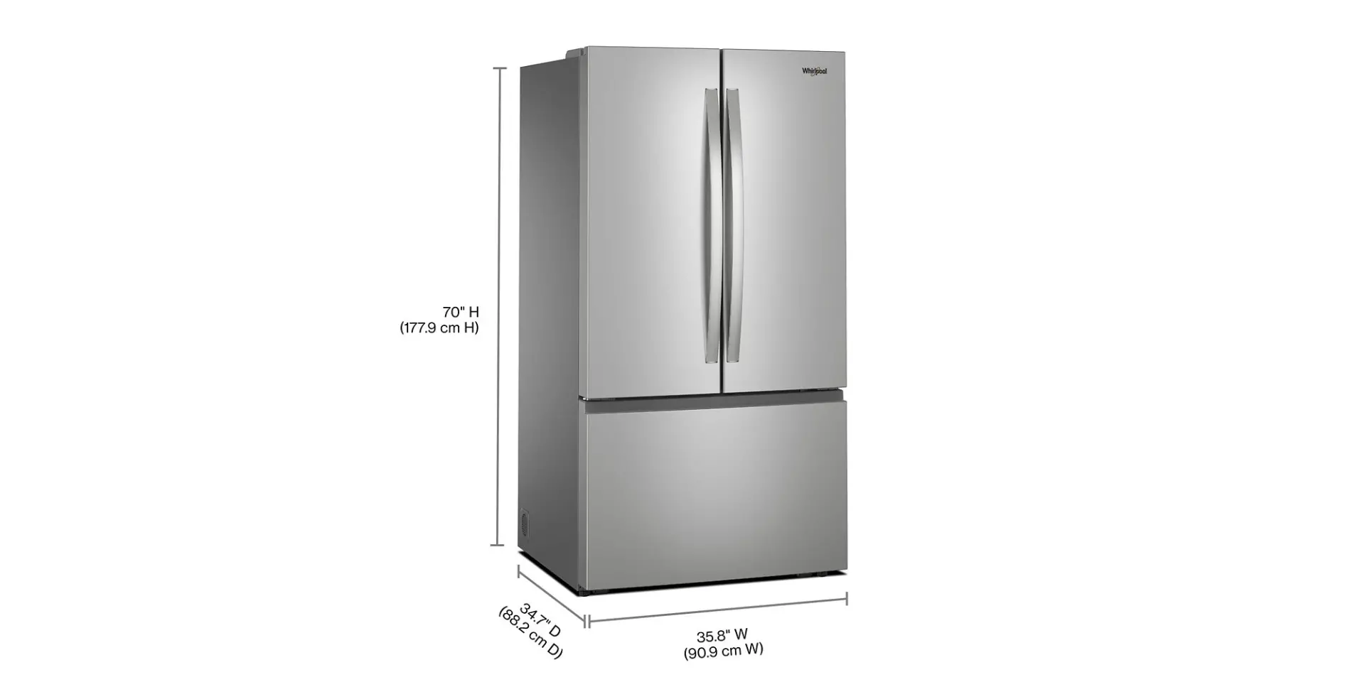 WRFF3336SZ Whirlpool 30.52 Cu Ft French Door Refrigerator - Stainless Steel-3