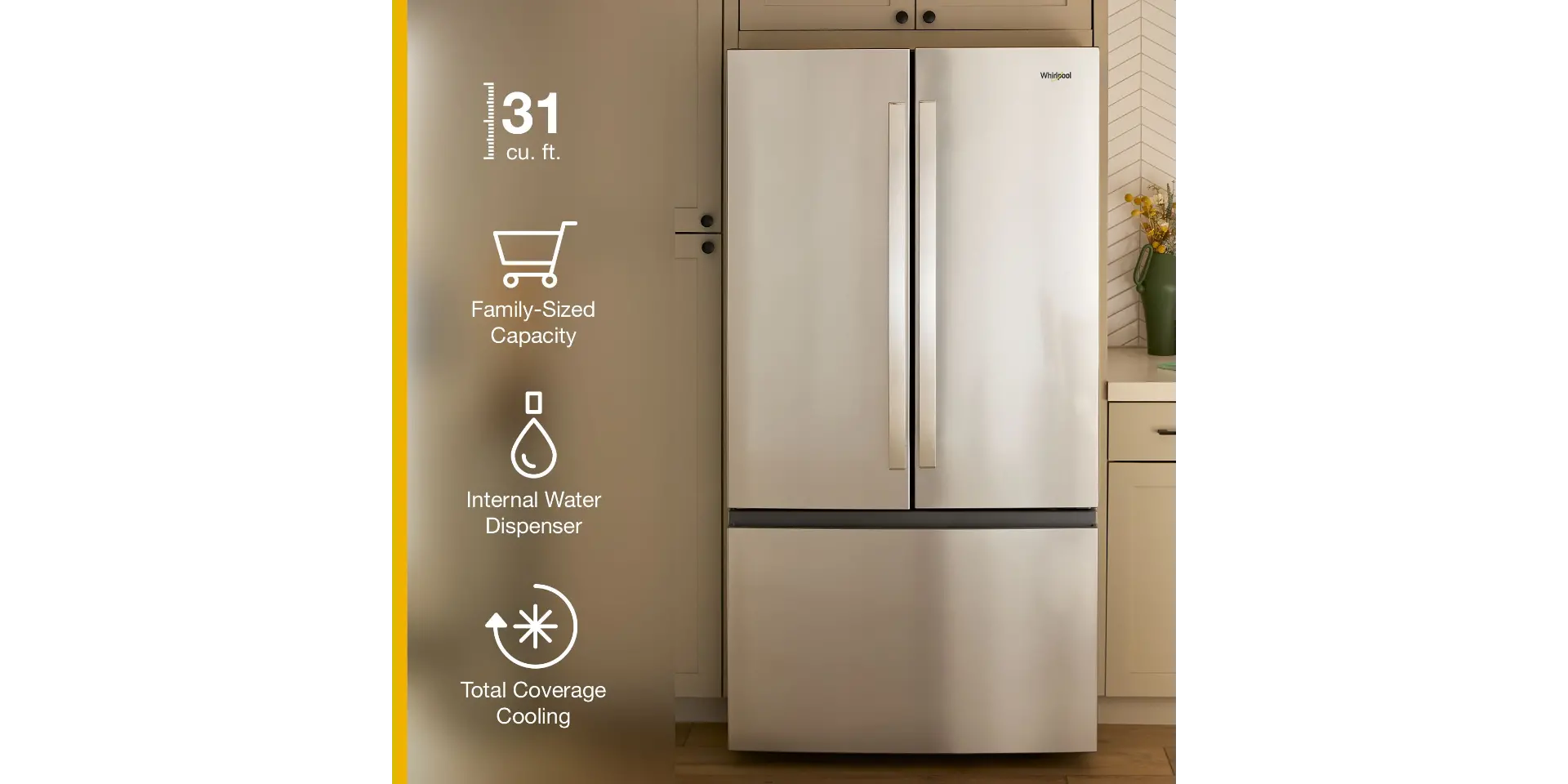 WRFF3336SZ Whirlpool 30.52 Cu Ft French Door Refrigerator - Stainless Steel-4