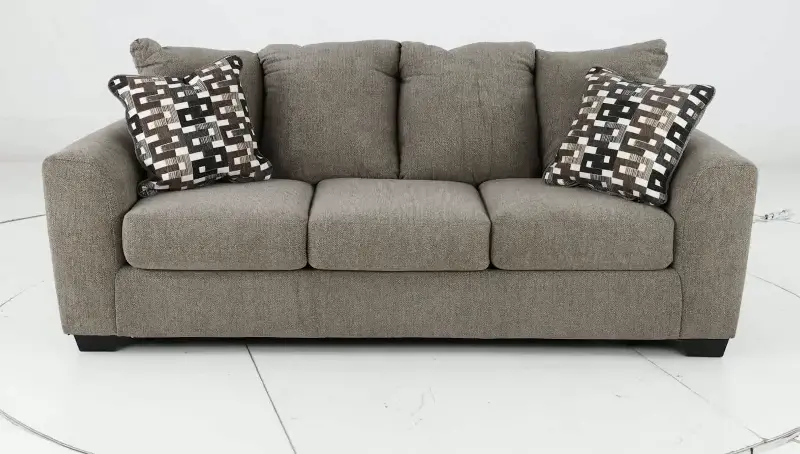 Triston Peaks Light Brown Suede Sofa