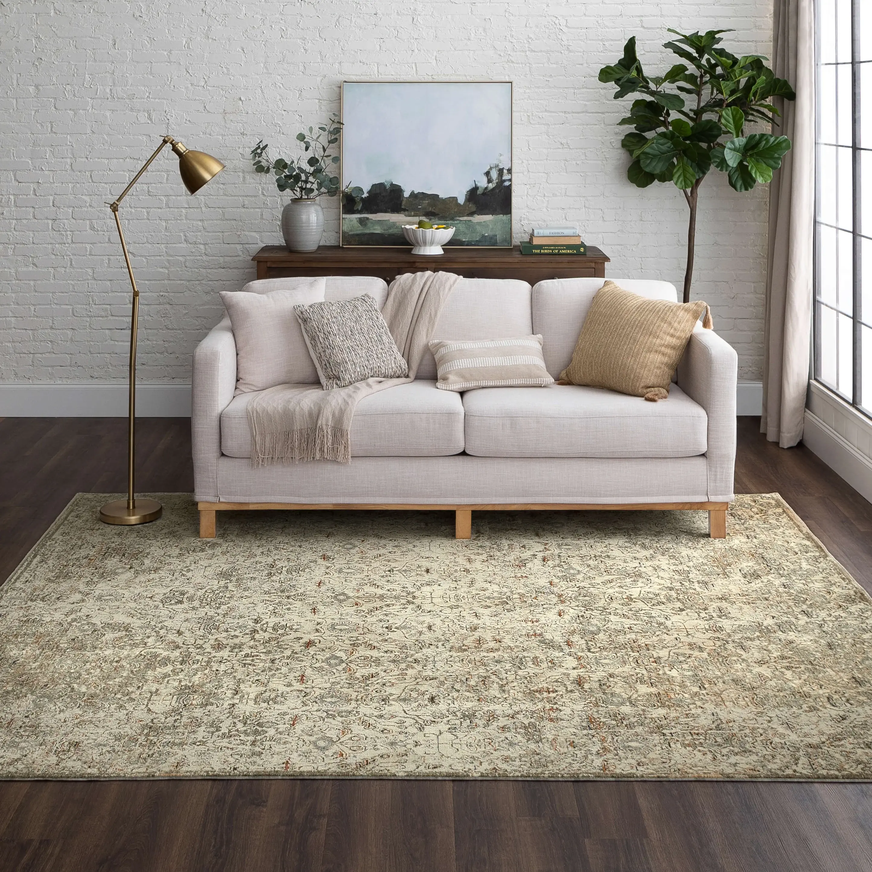 R11562385X8 Divina 5 x 8 Sanctum Cream Area Rug-2